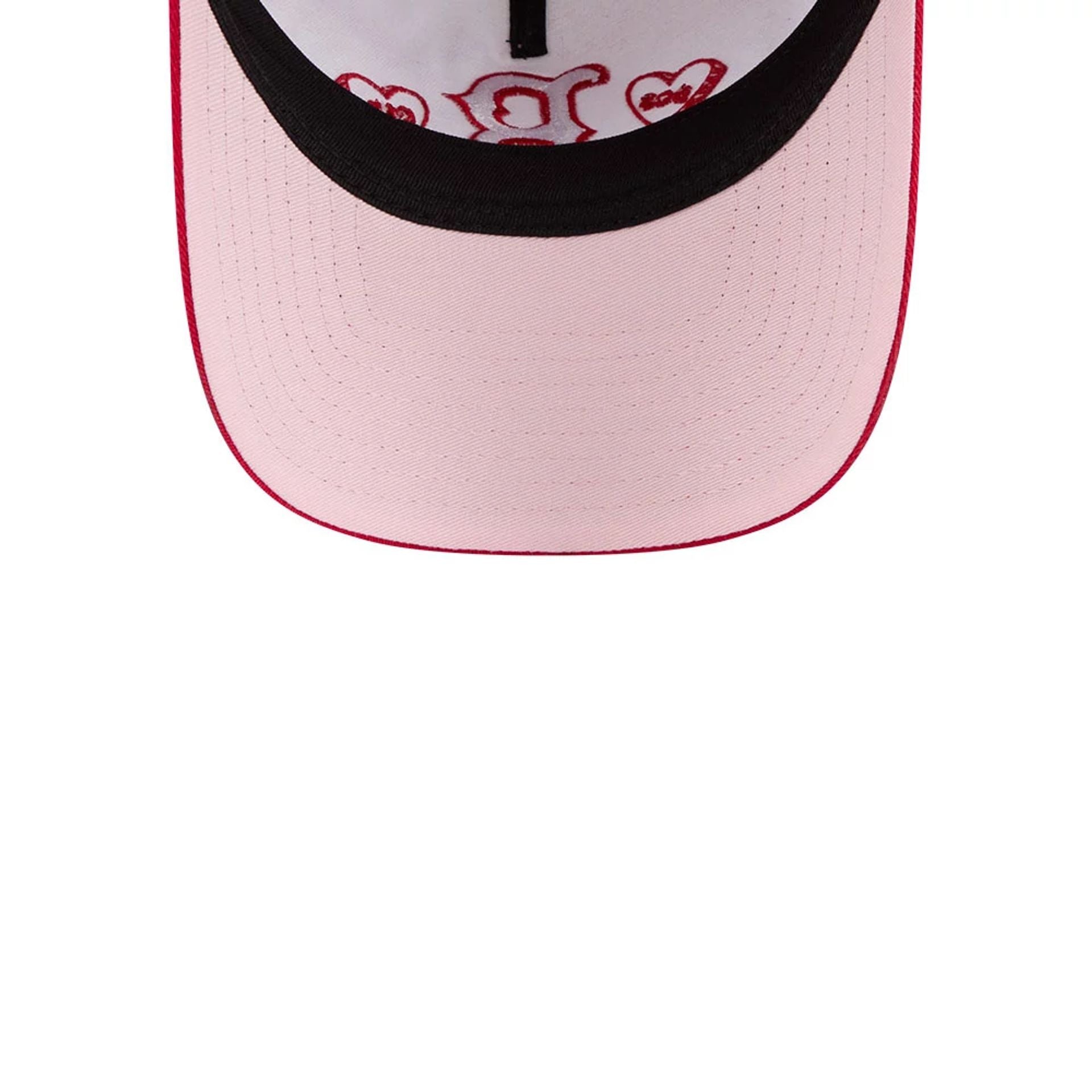 Pictured is this MLB Conversation Hearts Boston Red Sox 9TWENTY A-Frame cap in red. 2