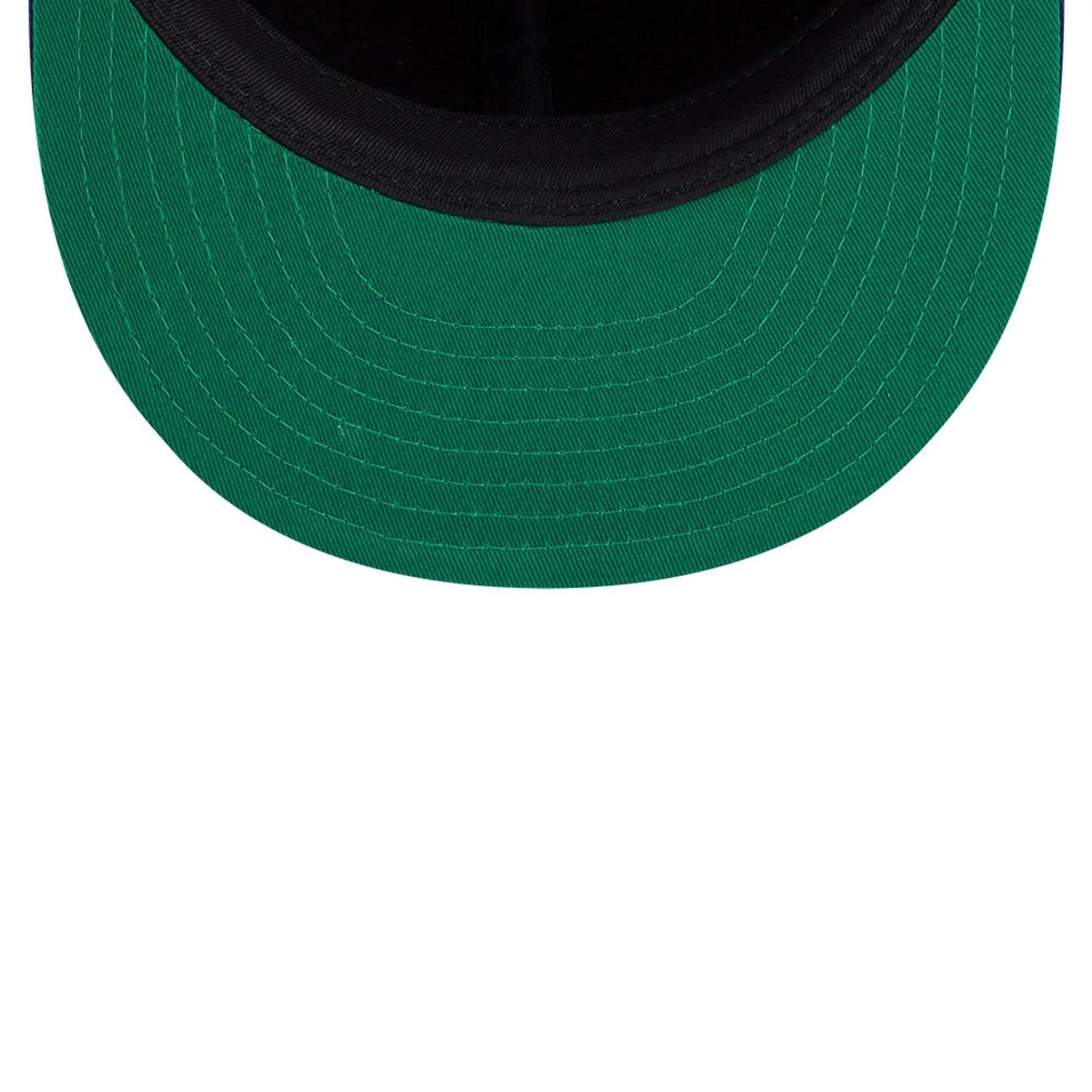 Pictured is this MLB Felt Logo LA Dodgers Retro Crown 59FIFTY Fitted cap in dark blue. 2