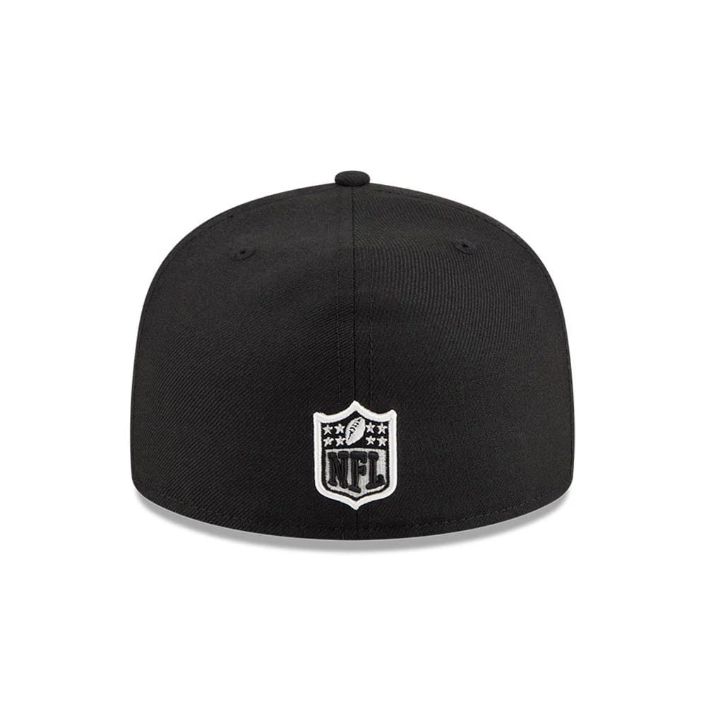 Pictured is this NFL Chiseled Embroidery San Francisco 49ers 59FIFTY A-Frame Fitted cap in black. 3