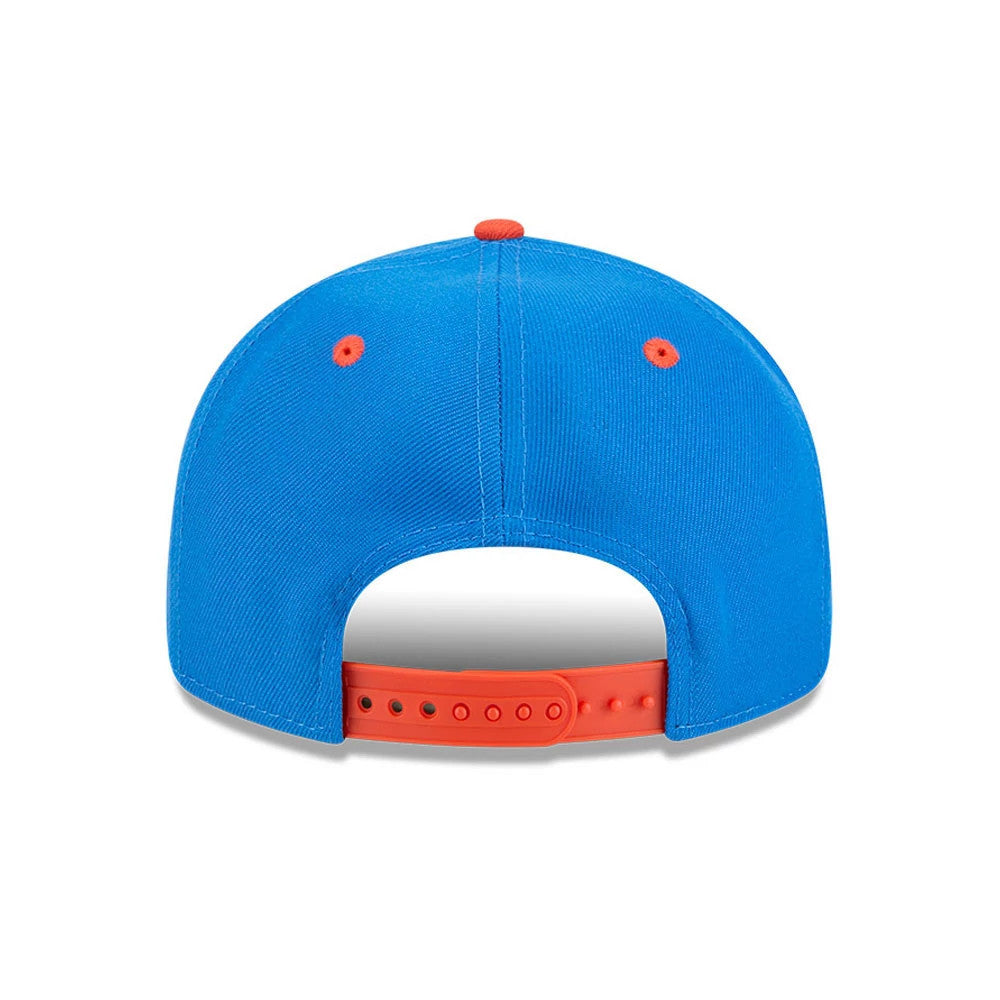 Pictured is this NBA Chainstitch Script Oklahoma City Thunder Retro Crown 9FIFTY cap in blue. 7