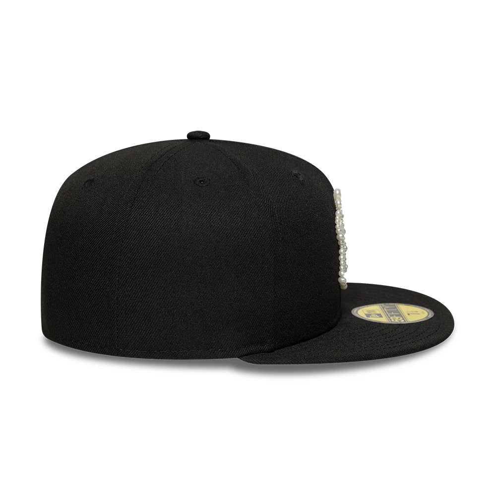 Pictured is this MLB Faux Pearl New York Yankees 59FIFTY Fitted cap in black. 7