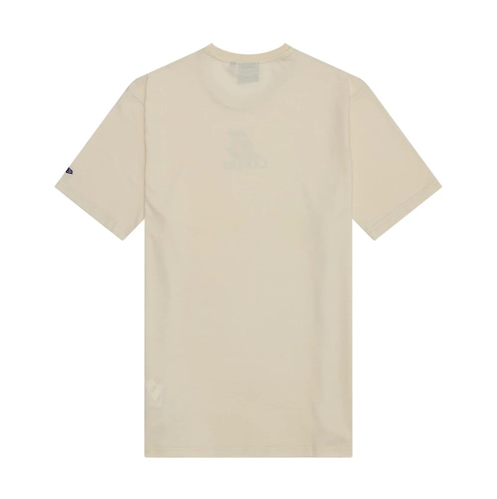 The model is wearing this NBA Wordmark LA Lakers T-Shirt in light beige. 2