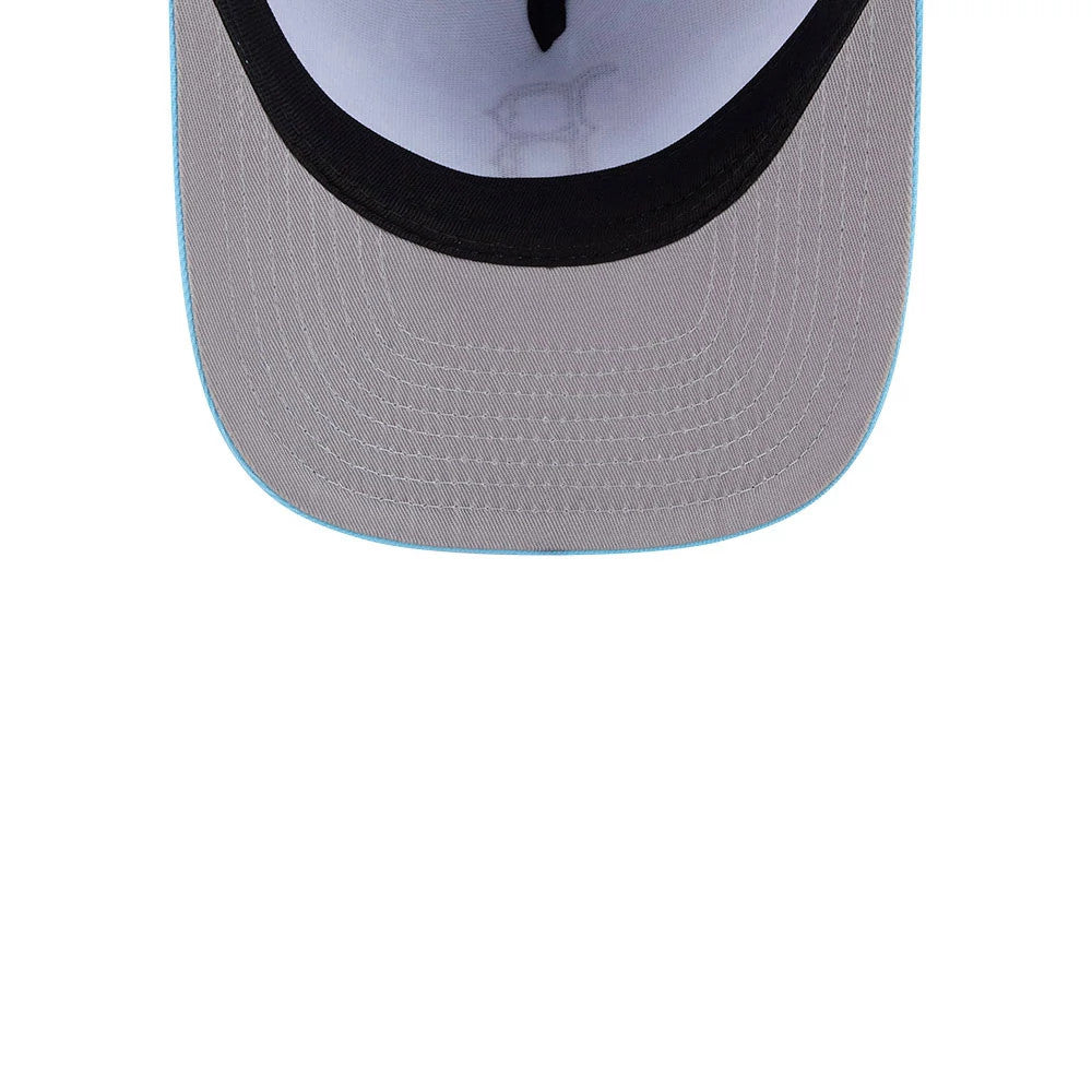 Pictured is this MLB Deep Water Boston Red Sox 9FIFTY A-Frame Snapback cap in pastel blue. 2