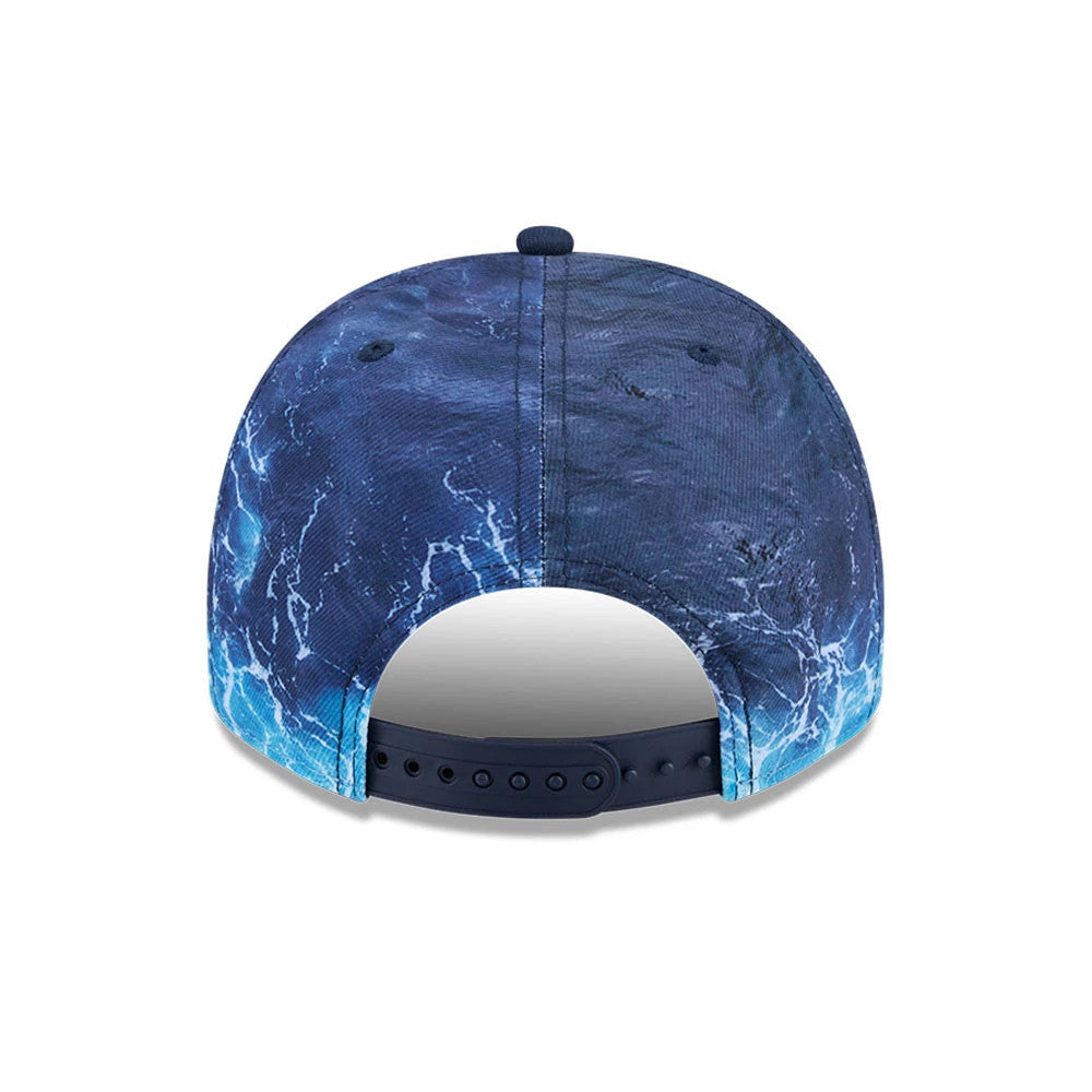 Pictured is this MLB Deep Water Atlanta Braves 9FIFTY A-Frame Snapback cap in pastel blue. 7