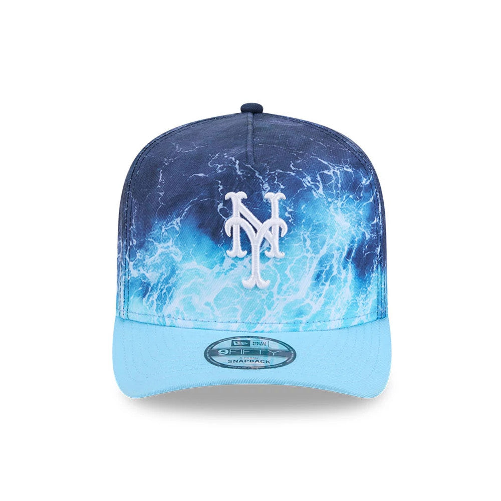 Pictured is this MLB Deep Water New York Mets 9FIFTY A-Frame Snapback cap in pastel blue. 3