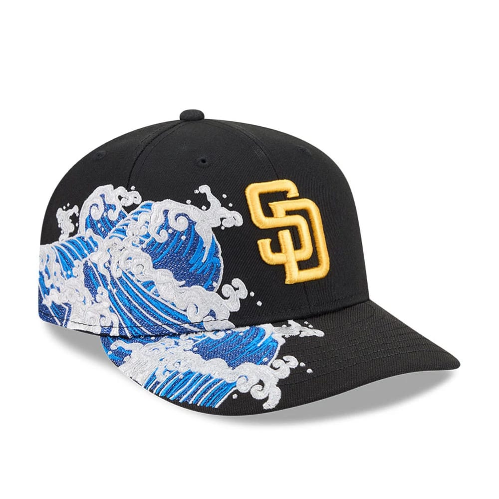 Pictured is this MLB Vissurf San Diego Padres 9FIFTY Snapback cap in black. 1