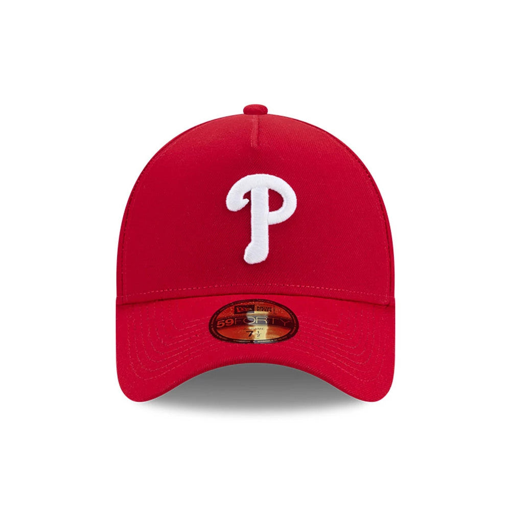 Pictured is this MLB Team Side Philadelphia Phillies 59FORTY A-Frame Fitted cap in red. 3