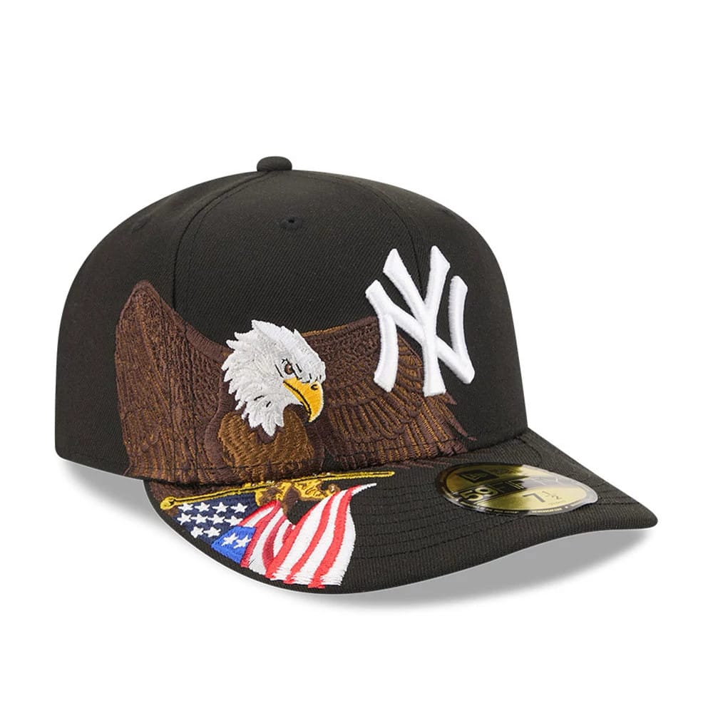 Pictured is this MLB Eagle New York Yankees 59FIFTY Fitted cap in black. 1