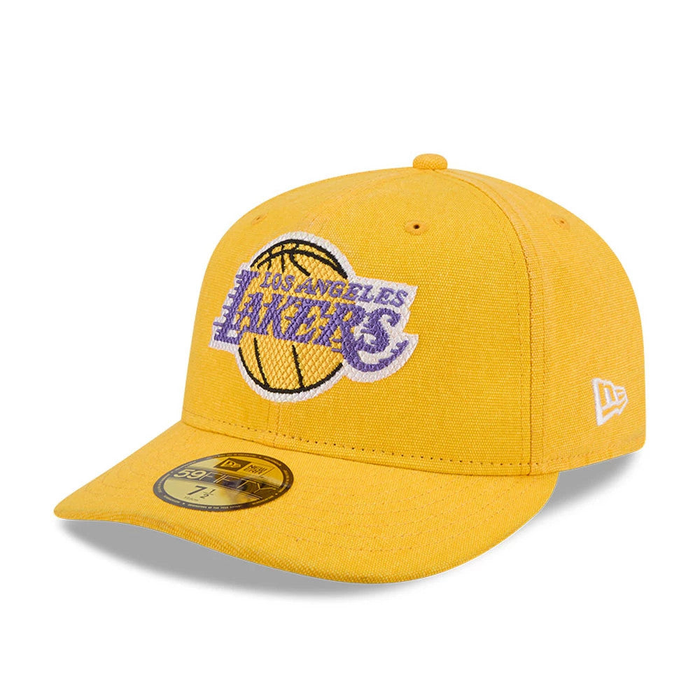 Pictured is this NBA Hardwood Classic LA Lakers 59FIFTY Fitted cap in Yellow. 4