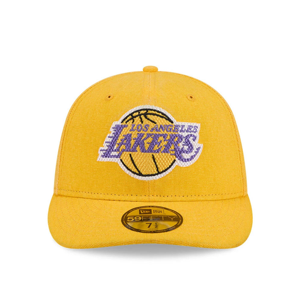 Pictured is this NBA Hardwood Classic LA Lakers 59FIFTY Fitted cap in Yellow. 3