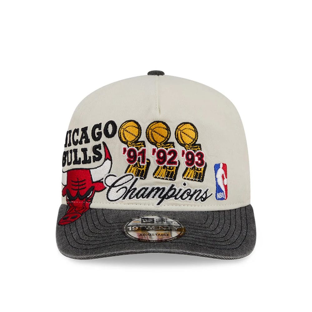 Pictured is this NBA Hardwood Classic Chicago Bulls 19TWENTY cap in Cream. 3