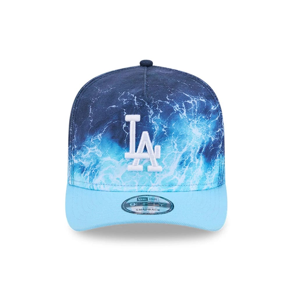 Pictured is this MLB Deep Water LA Dodgers 9FIFTY A-Frame Snapback cap in Blue. 3