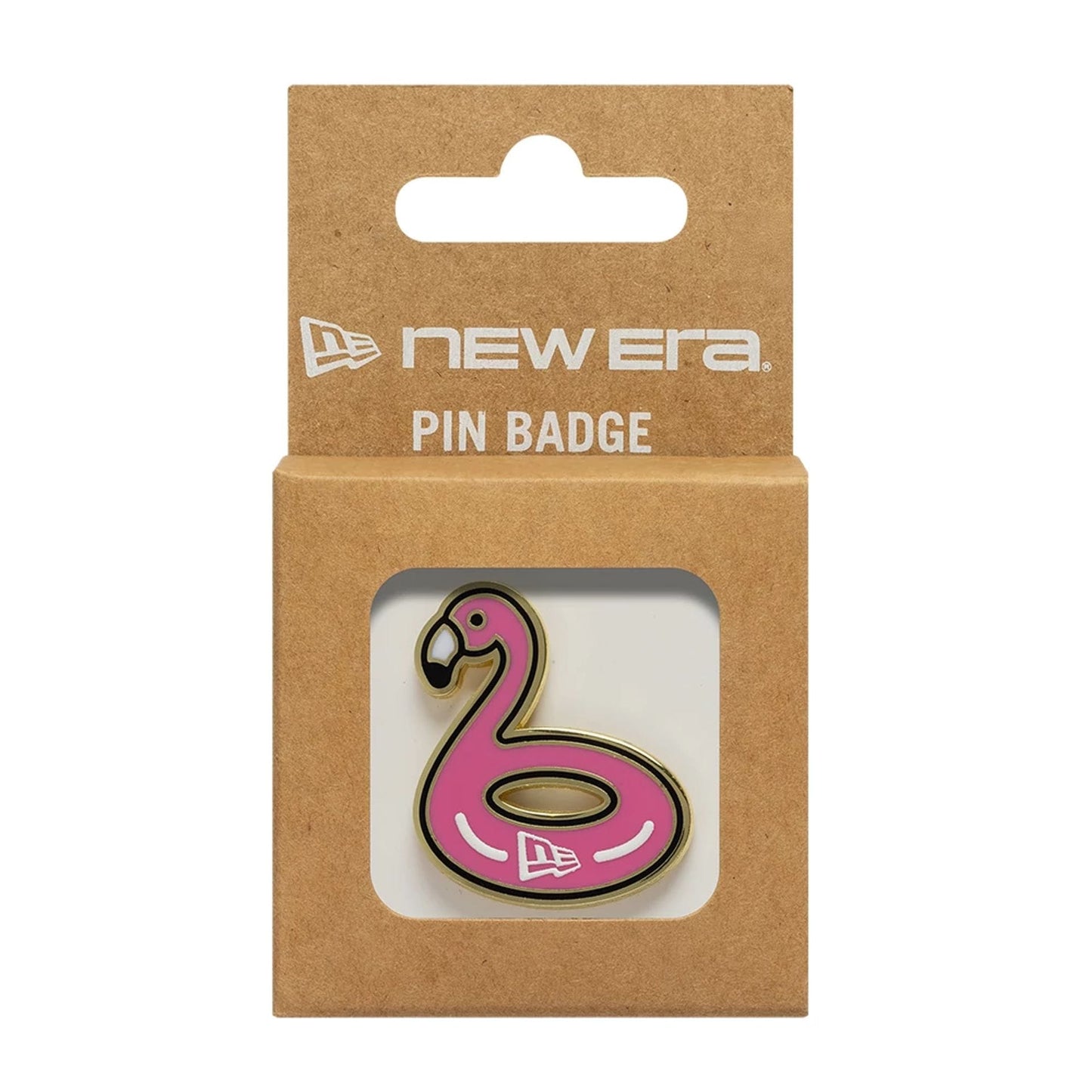 Pictured is this New Era Flamingo Pin Badge in gold. 3