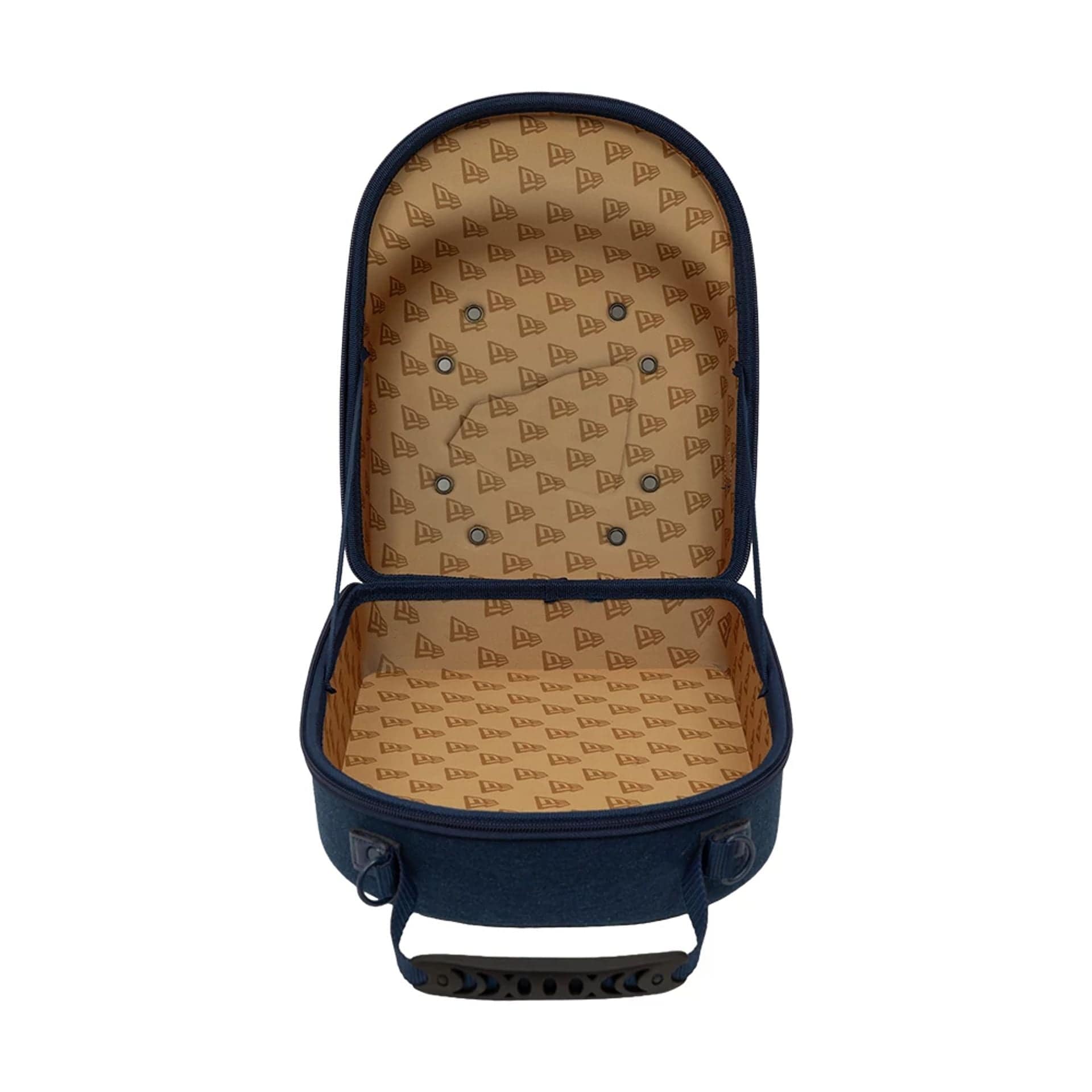 Pictured is this New Era Denim 6Pk 59Fifty Cap Carrier in navy. 2