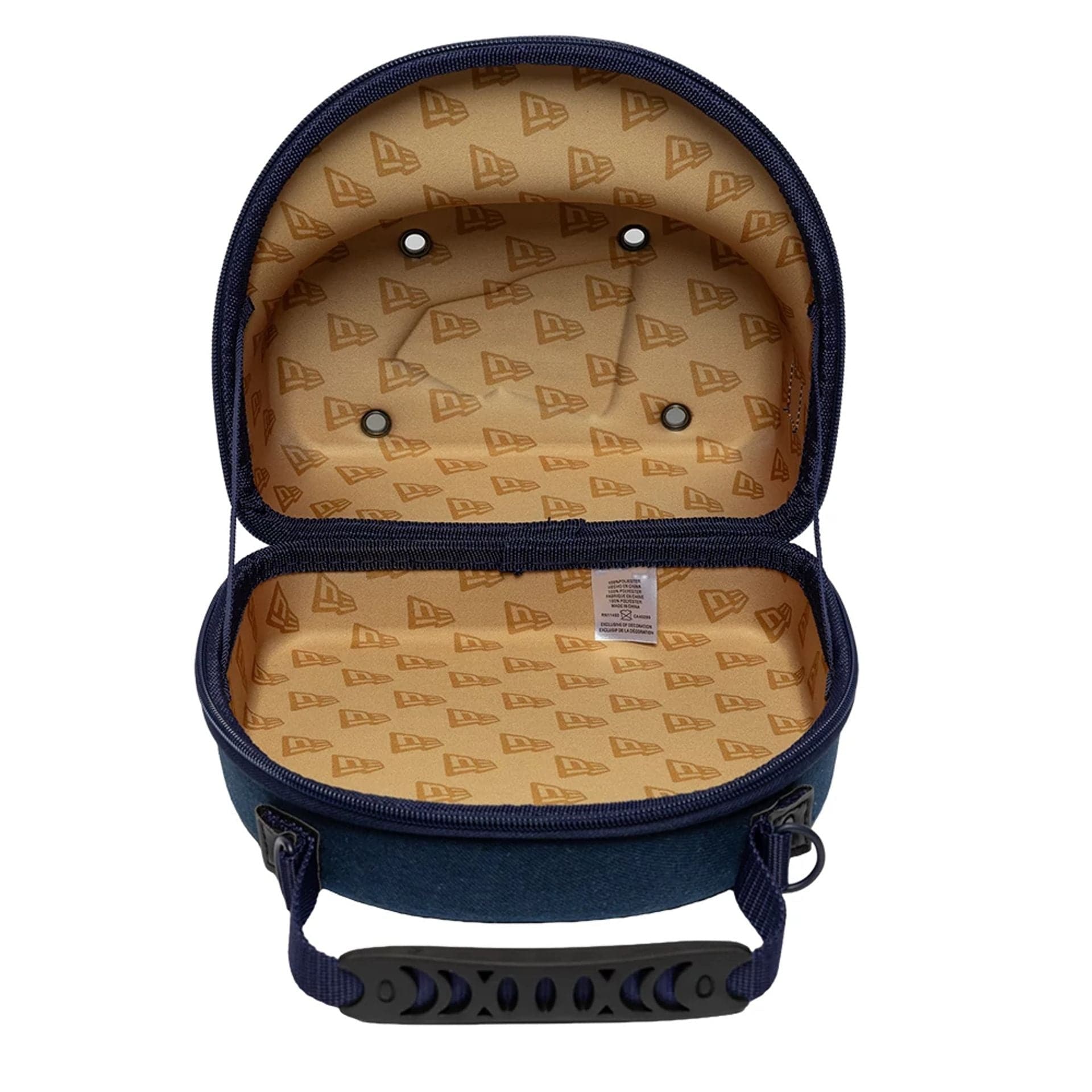 Pictured is this New Era Denim 2Pk 59FIFTY Cap Carrier in navy. 2