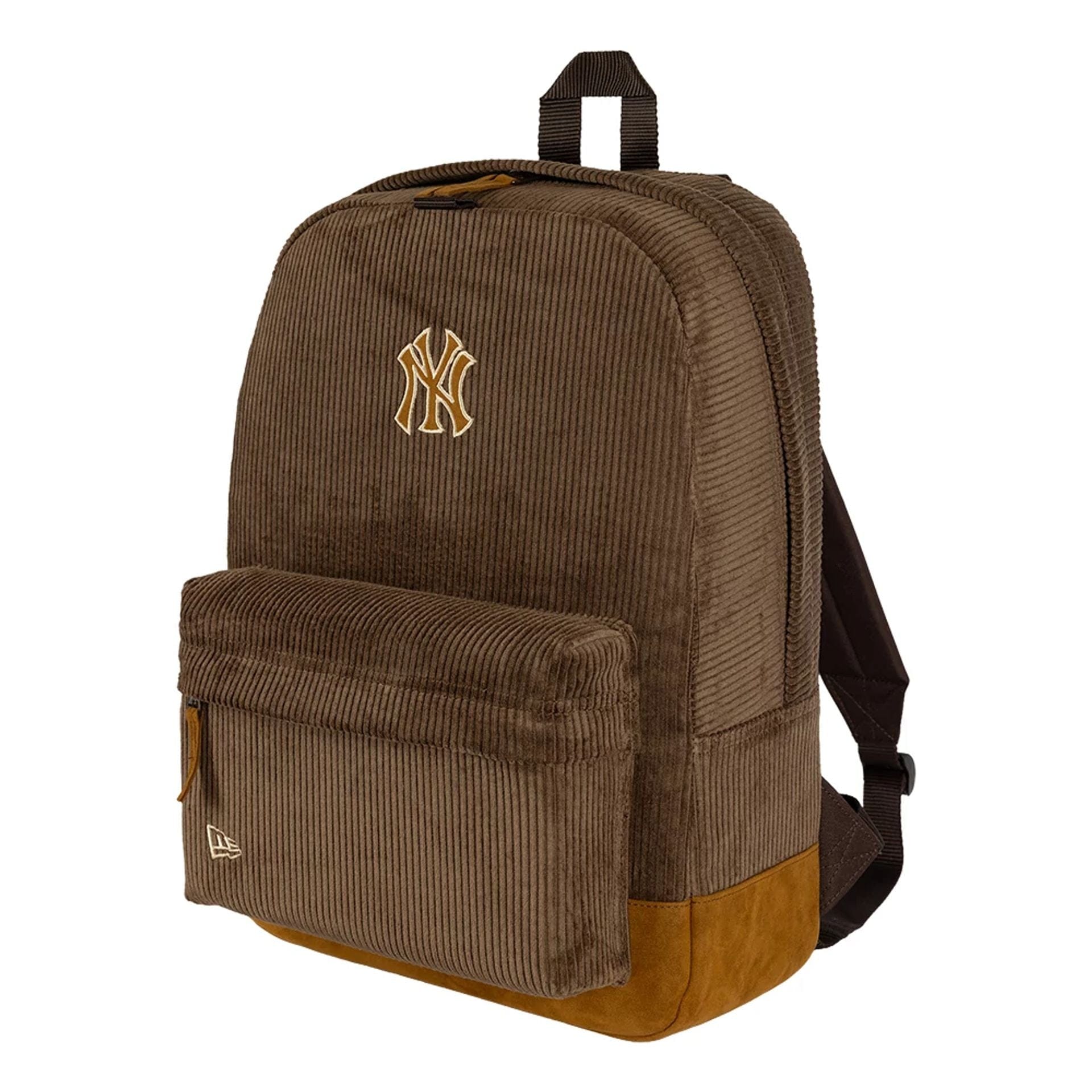 Pictured is this MLB Cord New York Yankees Stadium Backpack in dark brown. 1