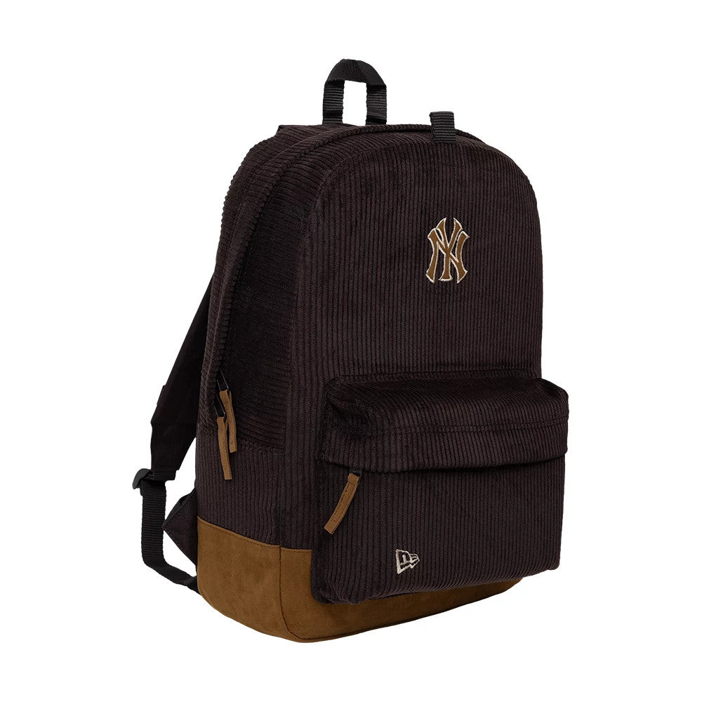Pictured is this MLB Cord New York Yankees Stadium Backpack in dark brown. 3