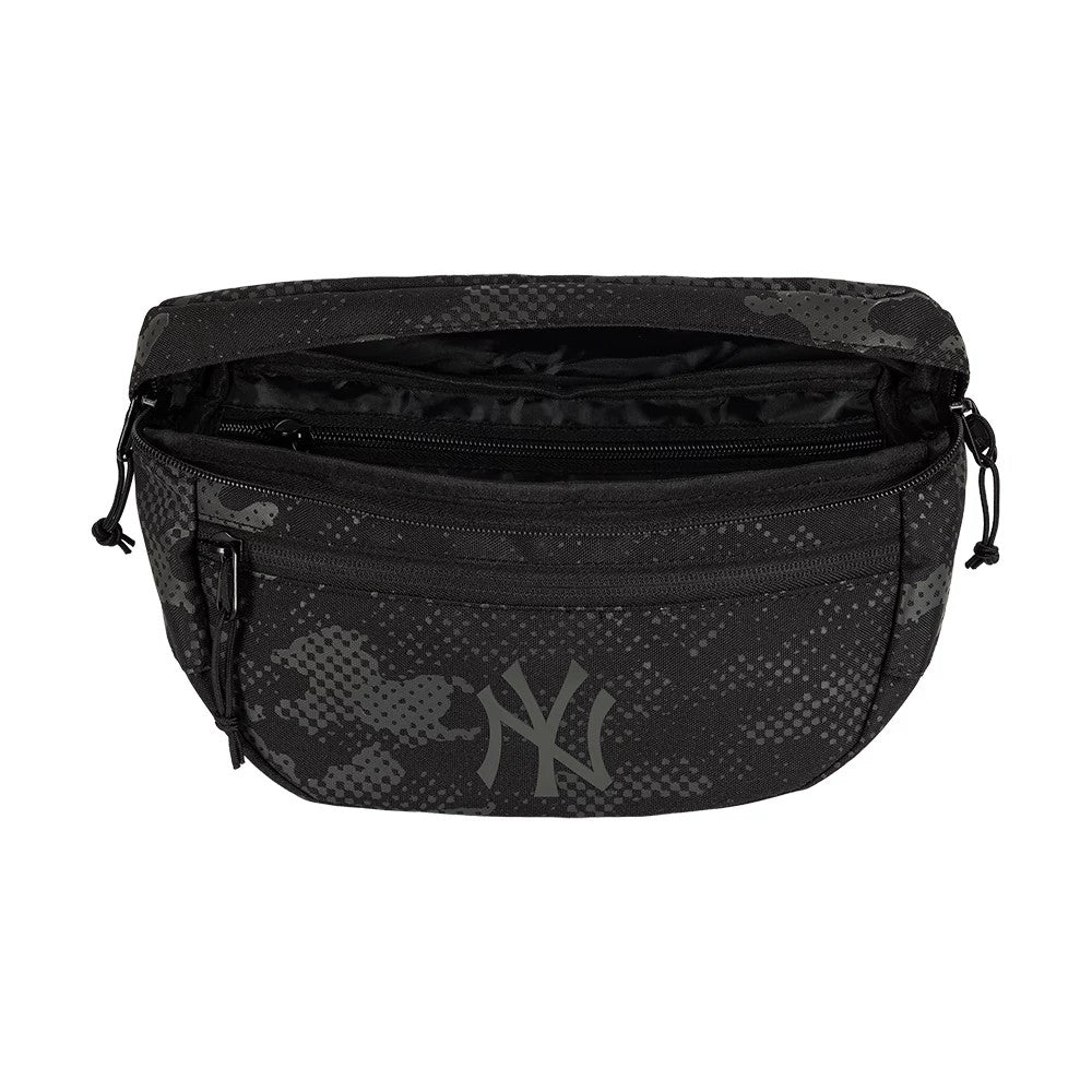 Pictured is this MLB Camo New York Yankees Waist Bag in black. 4