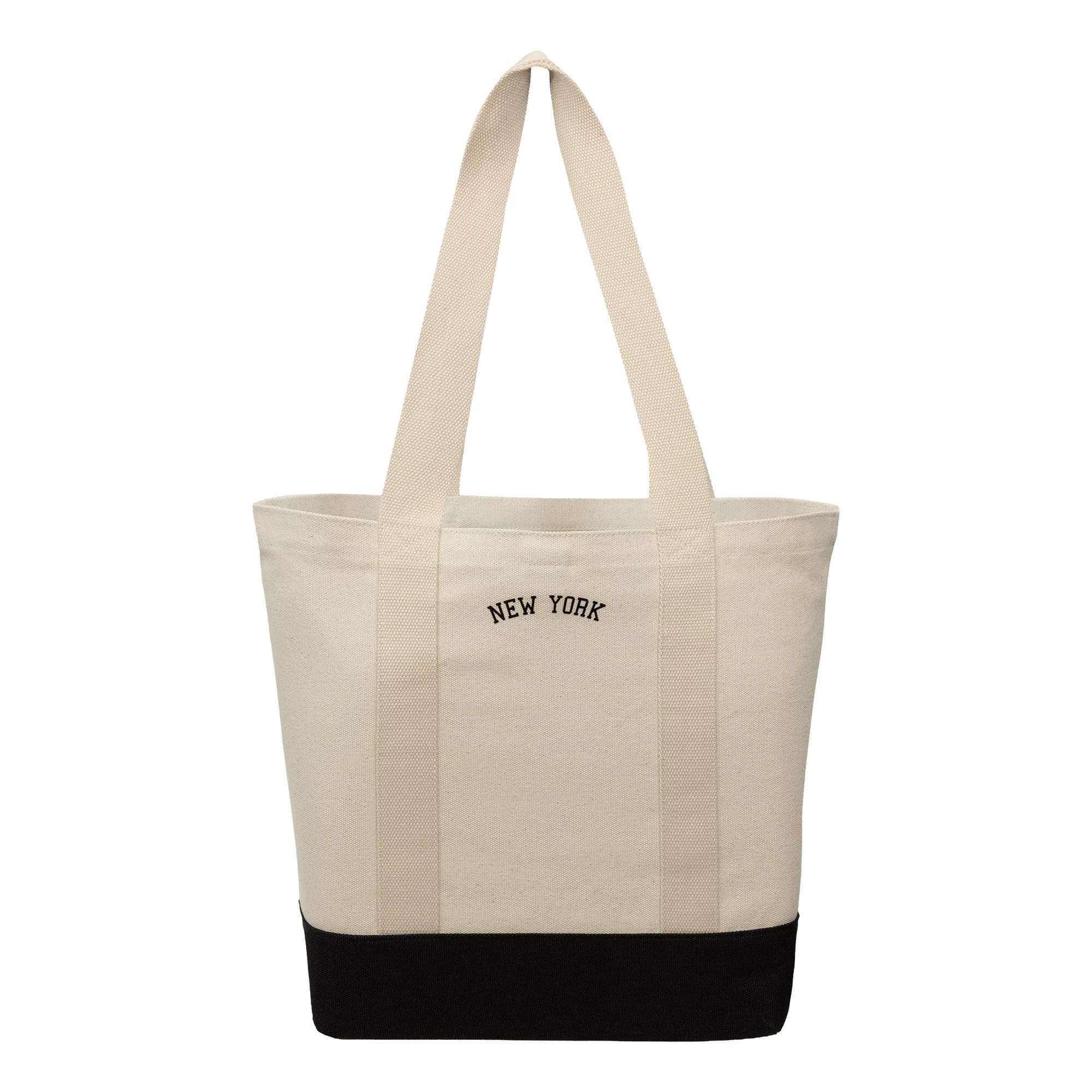 Pictured is this MLB New York Yankees Script Tote Bag in light beige. 2