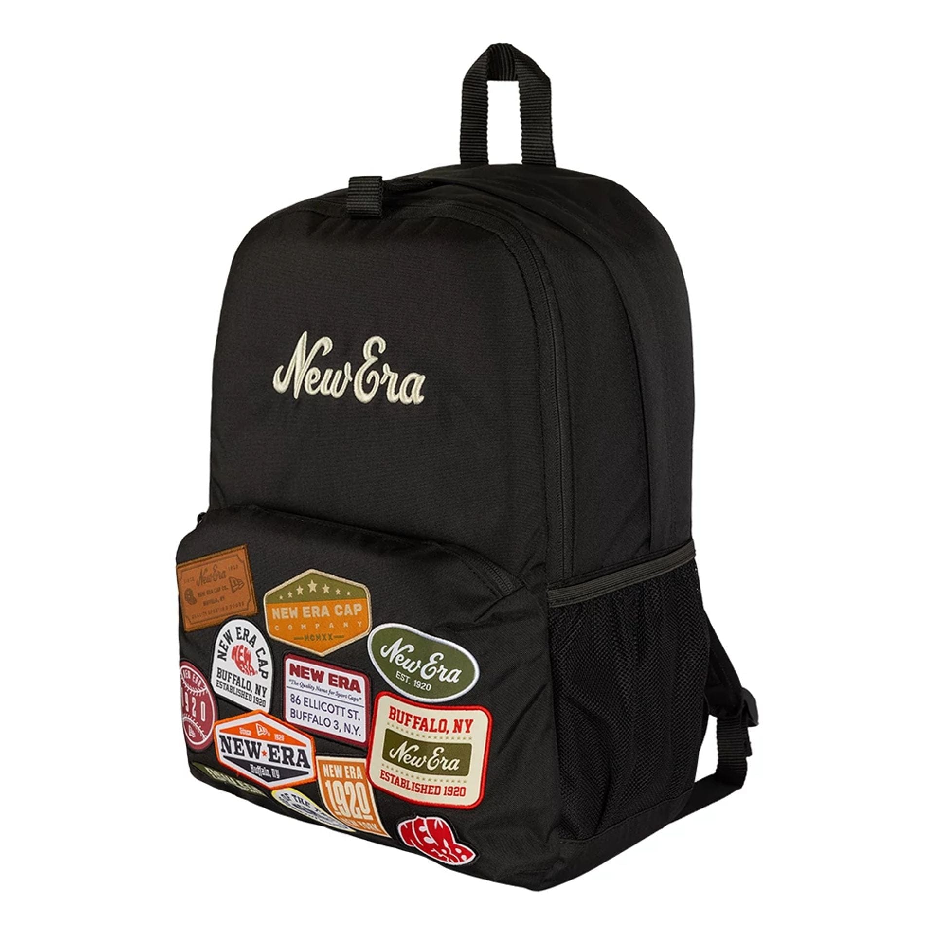 Pictured is this New Era Multi Patch Stadium Backpack in black. 1