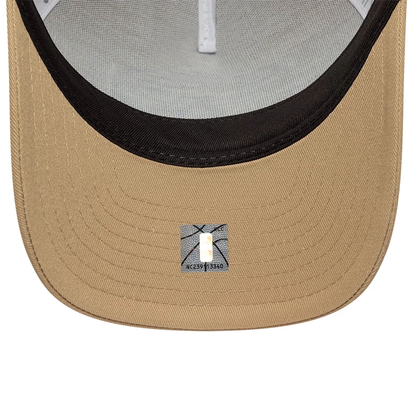 Pictured is this NBA LA Lakers 9FORTY M-Crown A-Frame Trucker cap in Beige. 5