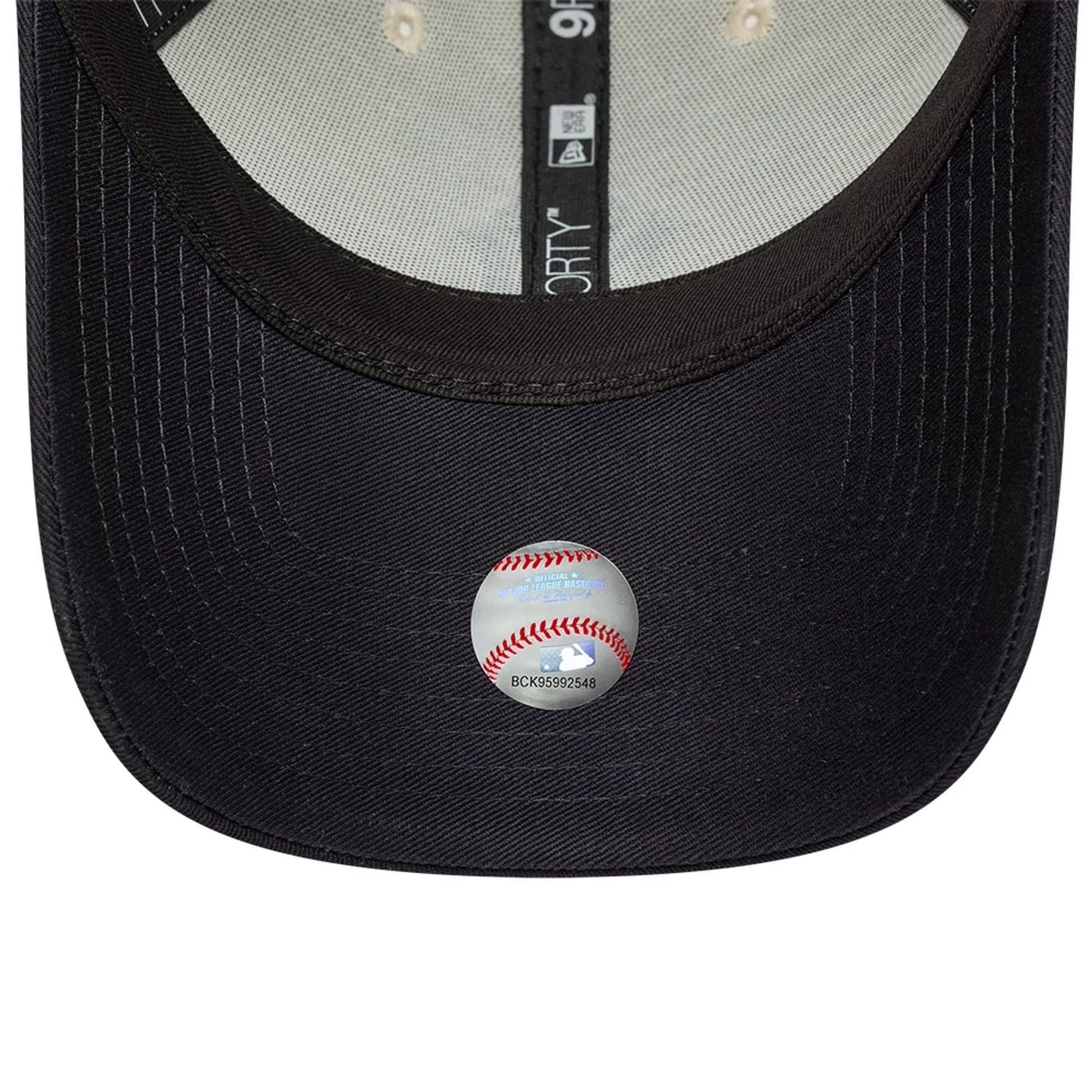 Pictured is this MLB World Series Patch New York Yankees 9FORTY cap in Cream. 6