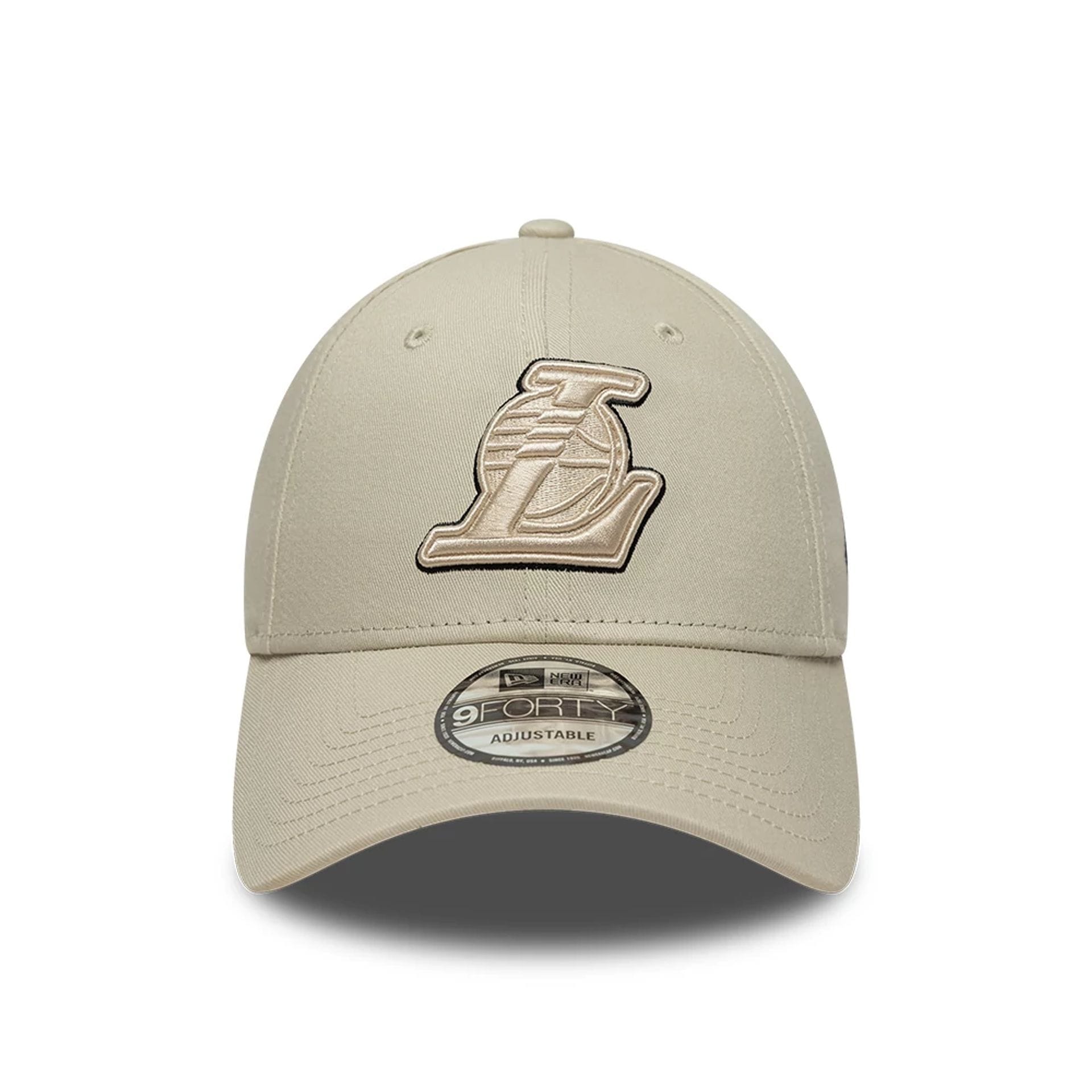 Pictured is this NBA Team Outline LA Lakers 9FORTY cap in Cream. 2