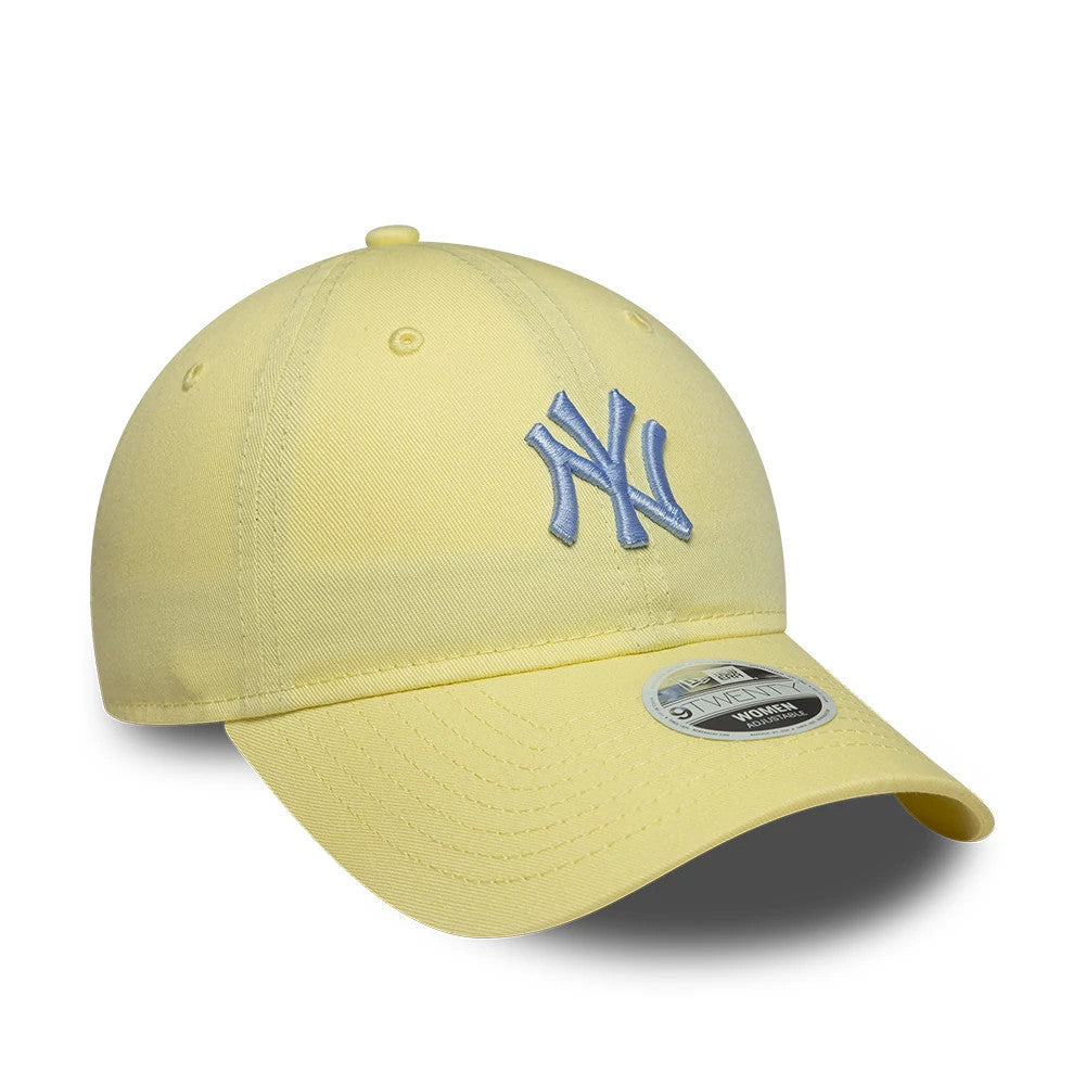 Pictured is this Womens MLB League Essential New York Yankees 9TWENTY cap in pastel yellow. 3