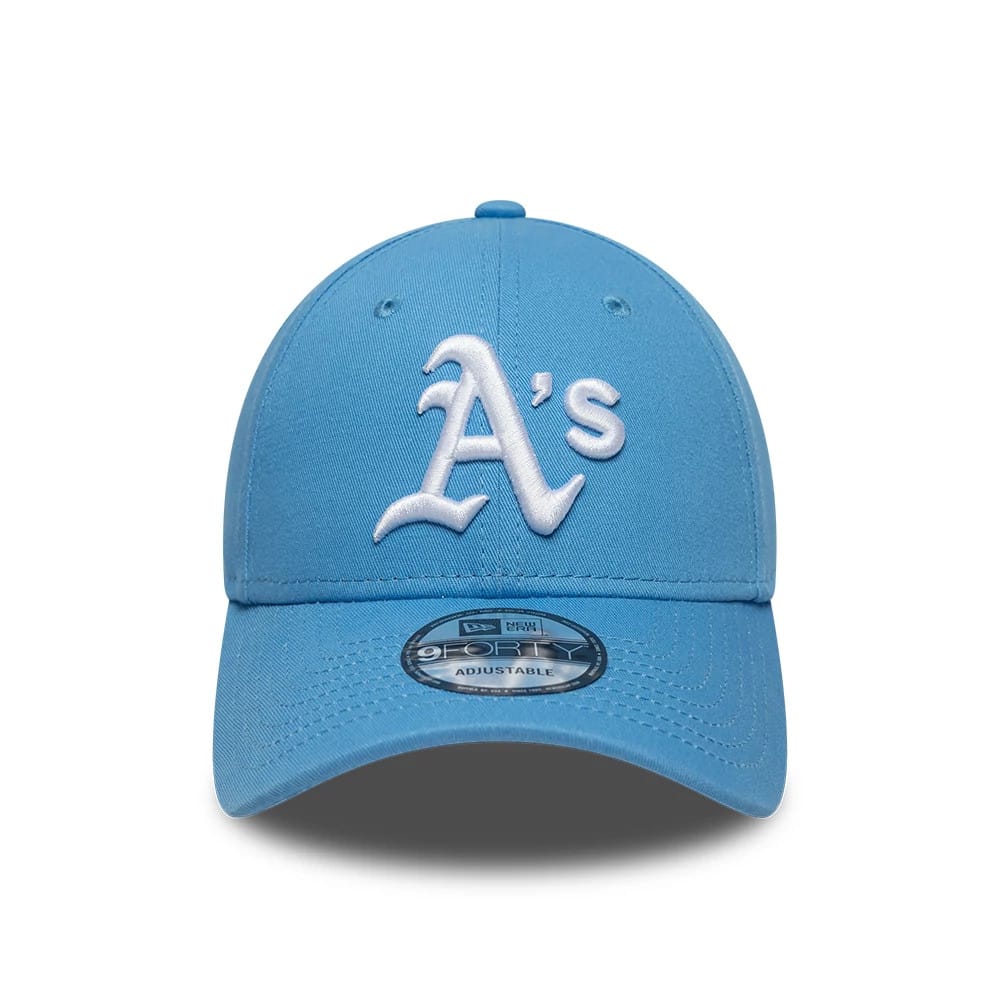 Pictured is this MLB League Essential Athletics 9FORTY cap in pastel blue. 2