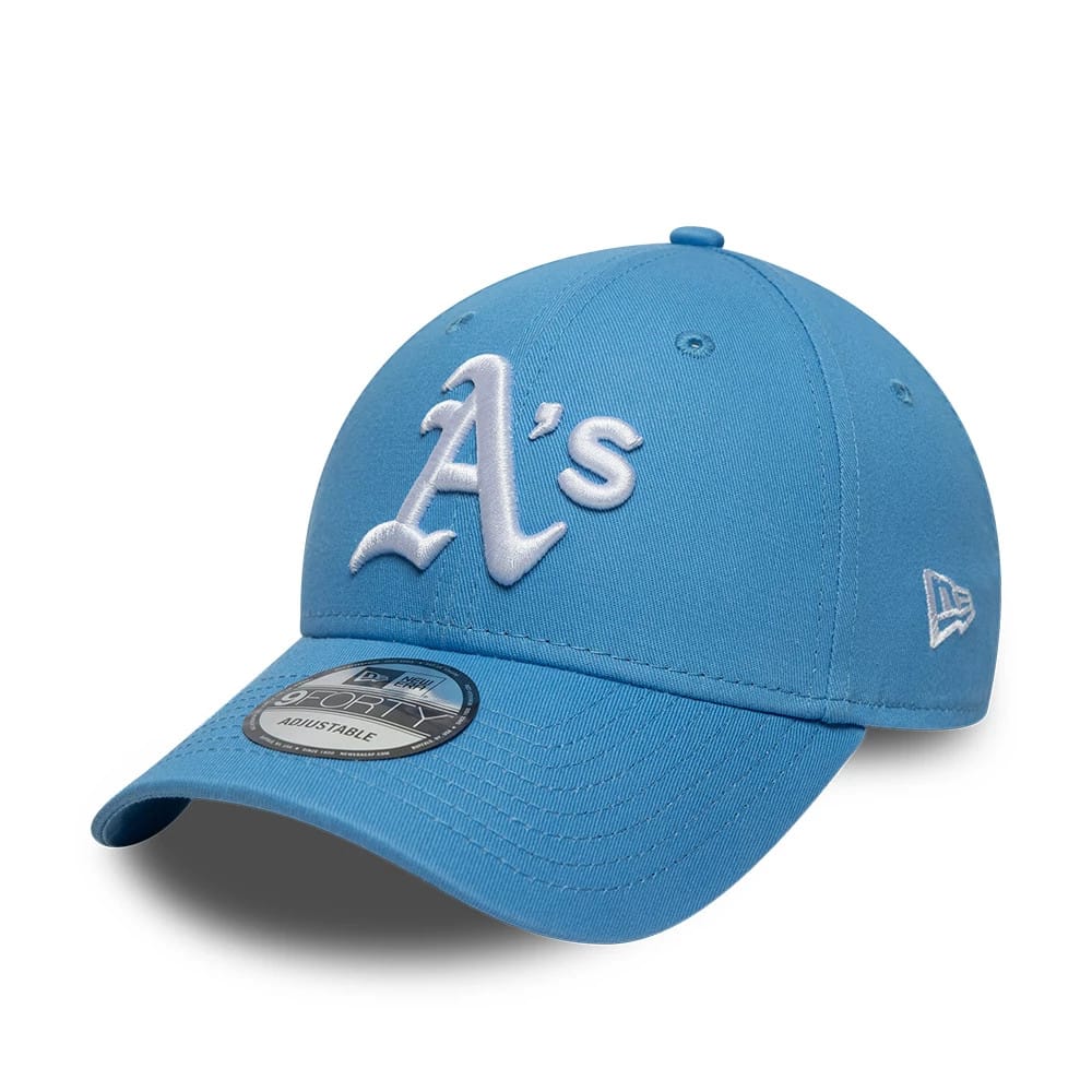 Pictured is this MLB League Essential Athletics 9FORTY cap in pastel blue. 1