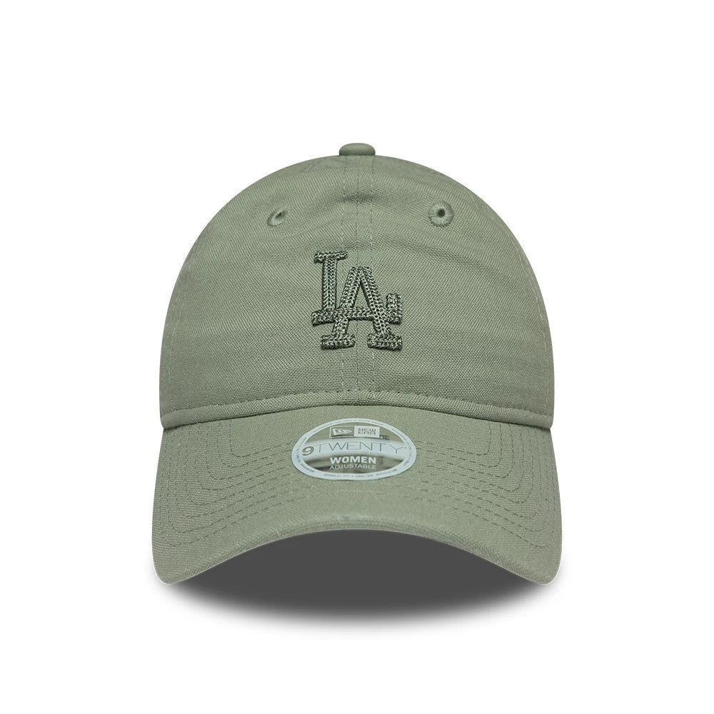 Pictured is this Womens MLB Linen LA Dodgers 9TWENTY cap in pastel green. 2