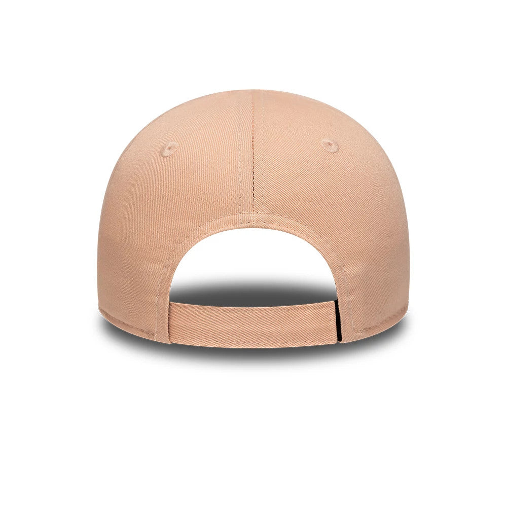 Patrick Star Toddler Spongebob Pastel Pink New Era 9FORTY Adjustable Cap, rear view showing a pastel pink fabric finish with matching stitched eyelets on the structured crown and an adjustable strap with an open back design.