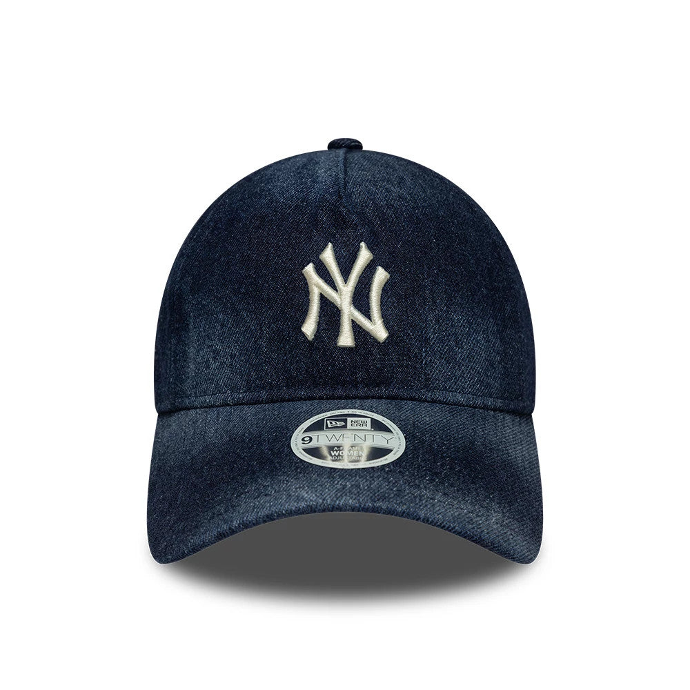 Pictured is this Womens MLB Denim New York Yankees 9TWENTY A-Frame cap in navy. 2