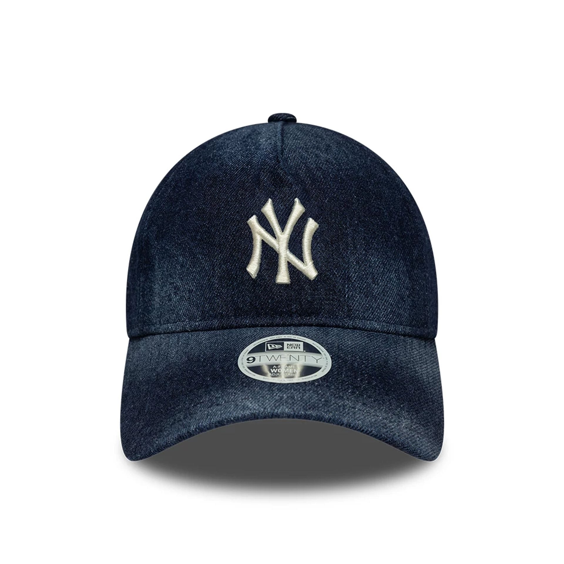 Pictured is this Womens MLB Denim New York Yankees 9TWENTY A-Frame cap in navy. 2