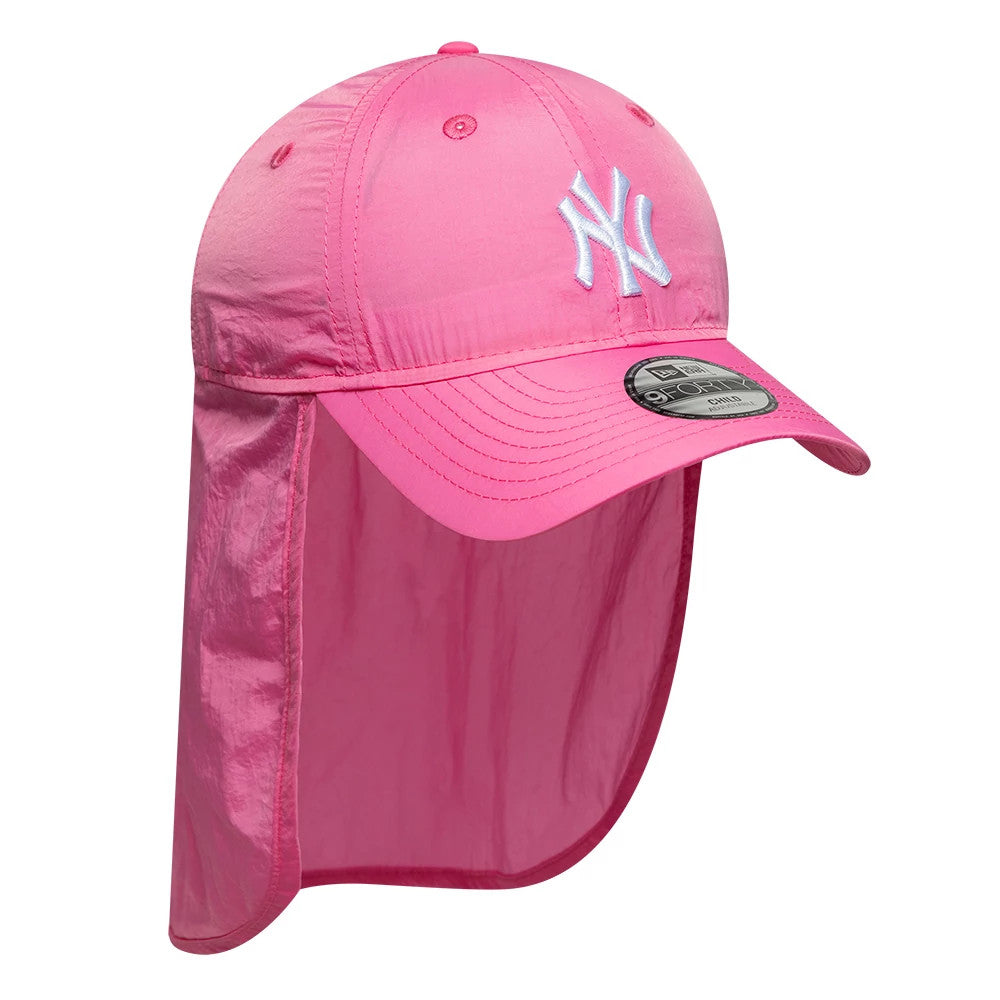Pictured is this Child MLB Sun Shield New York Yankees 9FORTY cap in pink. 3