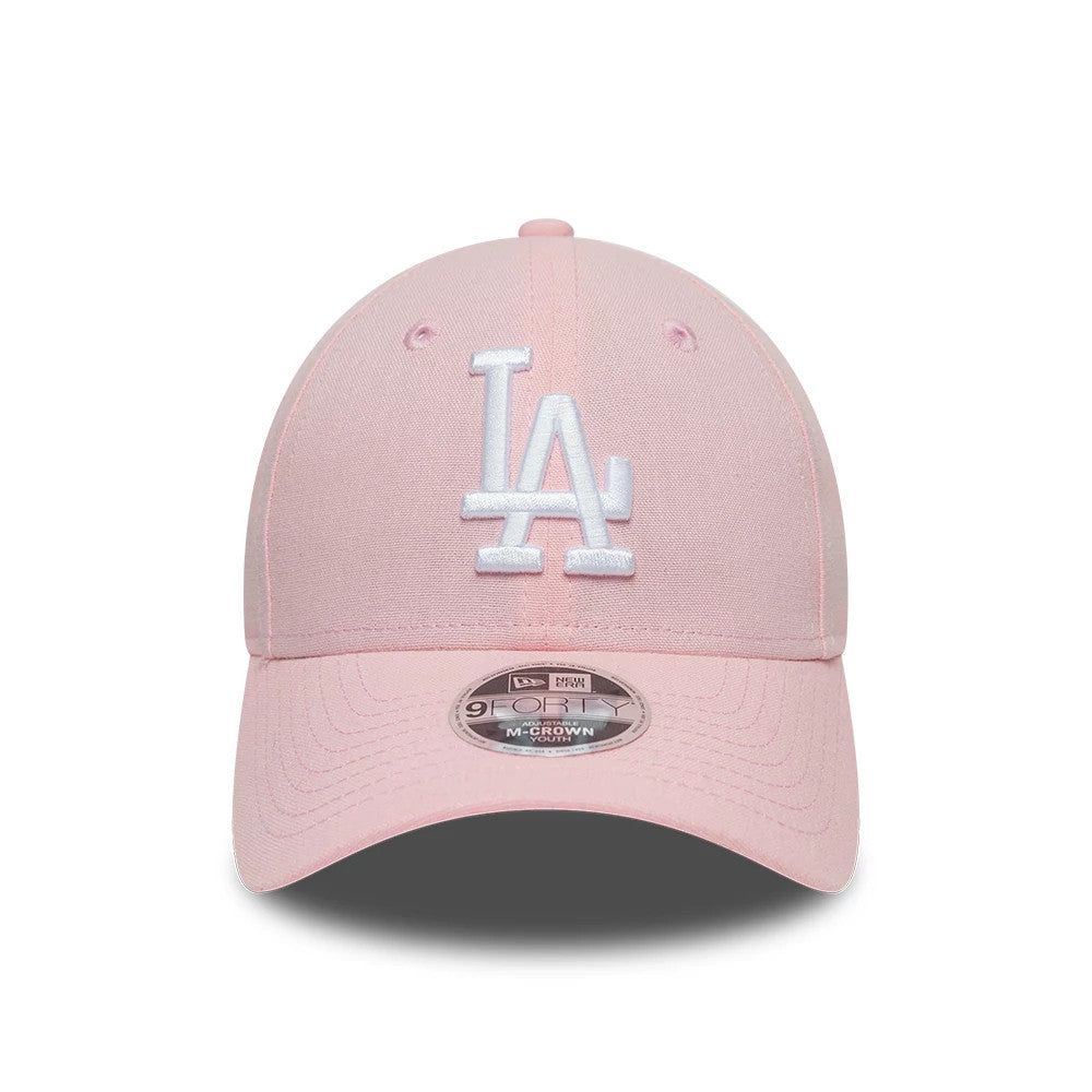 Pictured is this Youth MLB Linen LA Dodgers 9FORTY M-Crown cap in pastel pink. 2