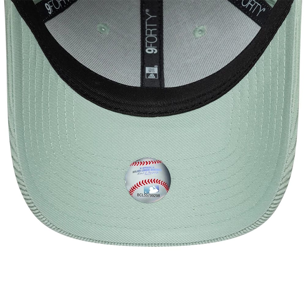 Pictured is this Womens MLB Cord New York Yankees 9FORTY cap in pastel green. 5