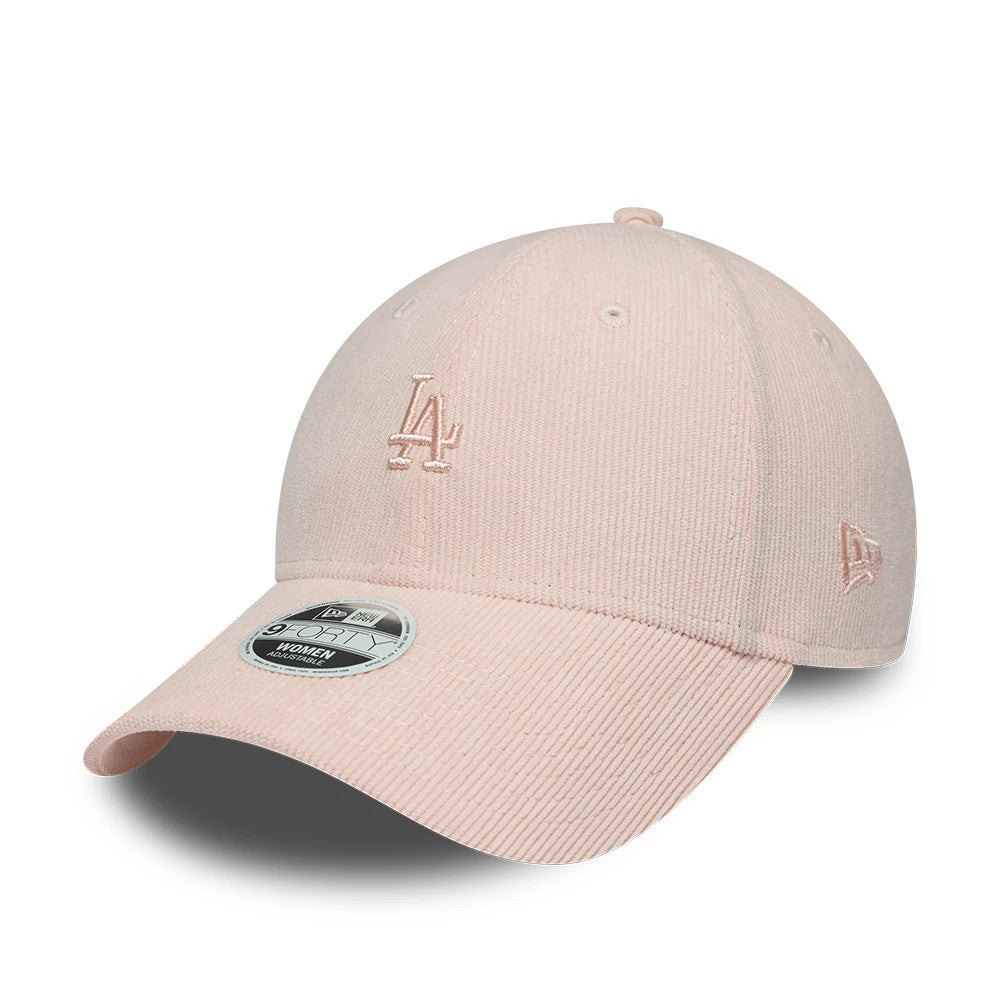 Pictured is this Womens MLB Cord LA Dodgers 9FORTY cap in pastel pink. 1