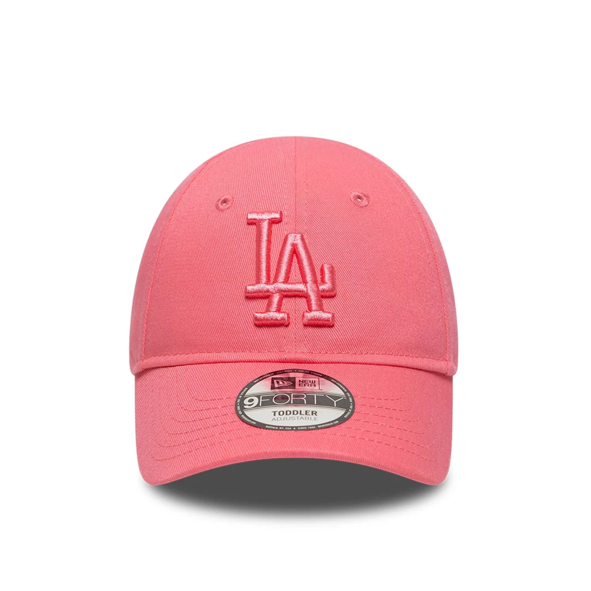 Pictured is this Toddler MLB League Essential LA Dodgers 9FORTY cap in pink. 2