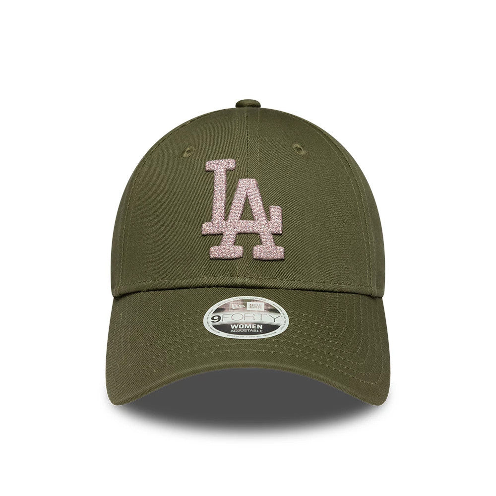 Pictured is this Womens MLB Metallic LA Dodgers 9FORTY cap in Dark Green. 2
