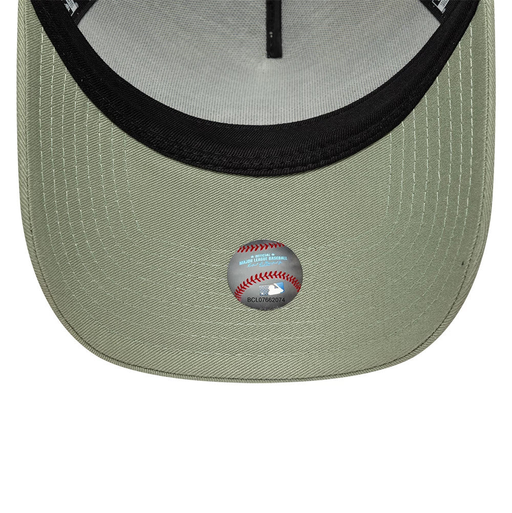 Pictured is this MLB Outline LA Dodgers 9FORTY E-Frame Trucker cap in pastel green. 5