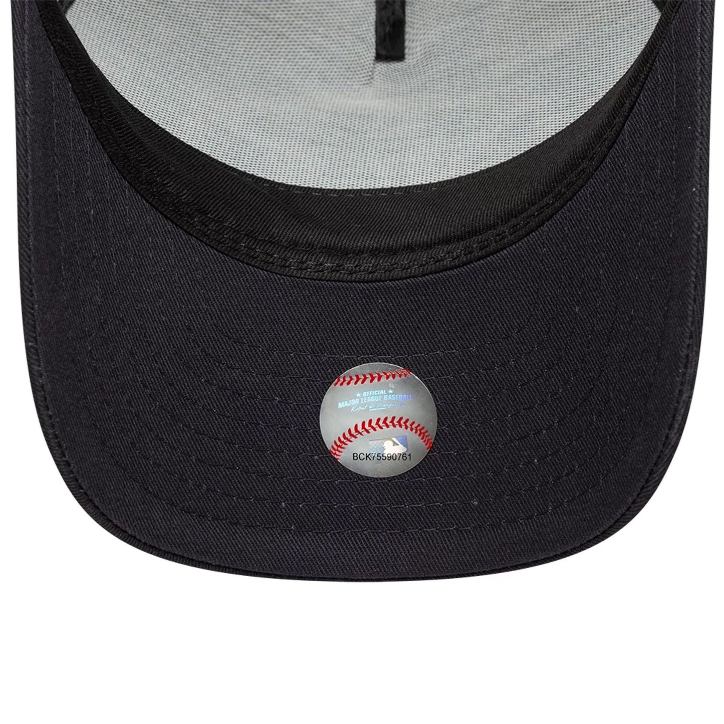 Pictured is this MLB Patch LA Dodgers 9FORTY M-Crown A-Frame Trucker cap in navy. 5