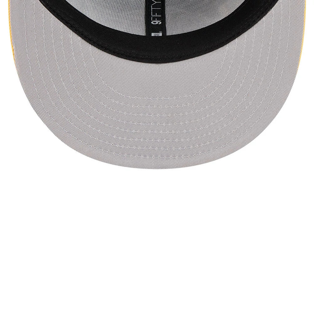 Pictured is this NBA Hardwood Classic All Star Game LA Lakers 9FIFTY Snapback cap in purple. 2