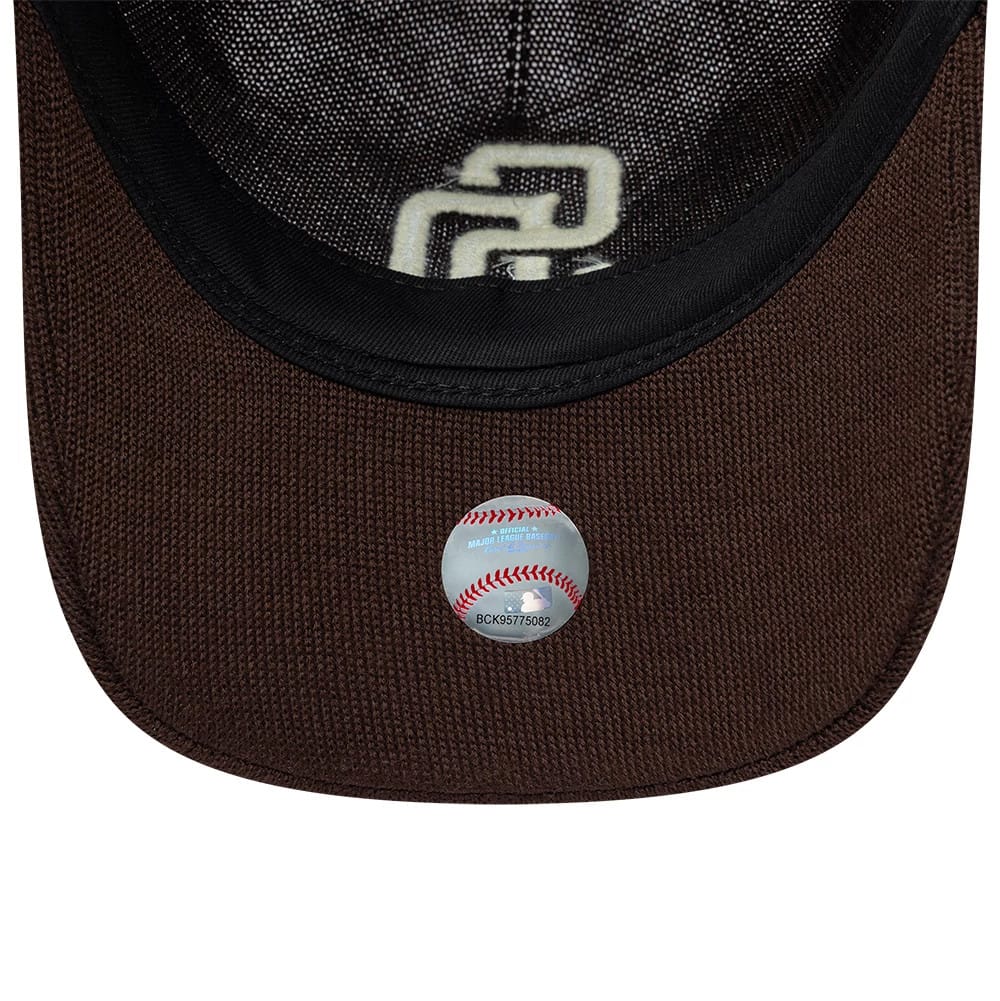 Pictured is this MLB Merino Wool Core San Diego Padres 9TWENTY cap in dark brown. 7
