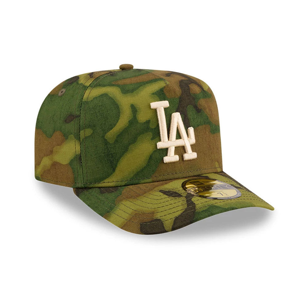 Pictured is this MLB Ripstop LA Dodgers 59FORTY A-Frame Fitted cap in camo. 4