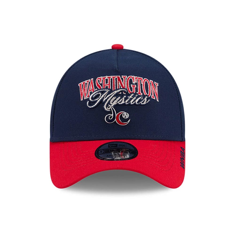 Pictured is this WNBA Tip Off 2026 Washington Mystics 9FORTY A-Frame cap in navy. 2