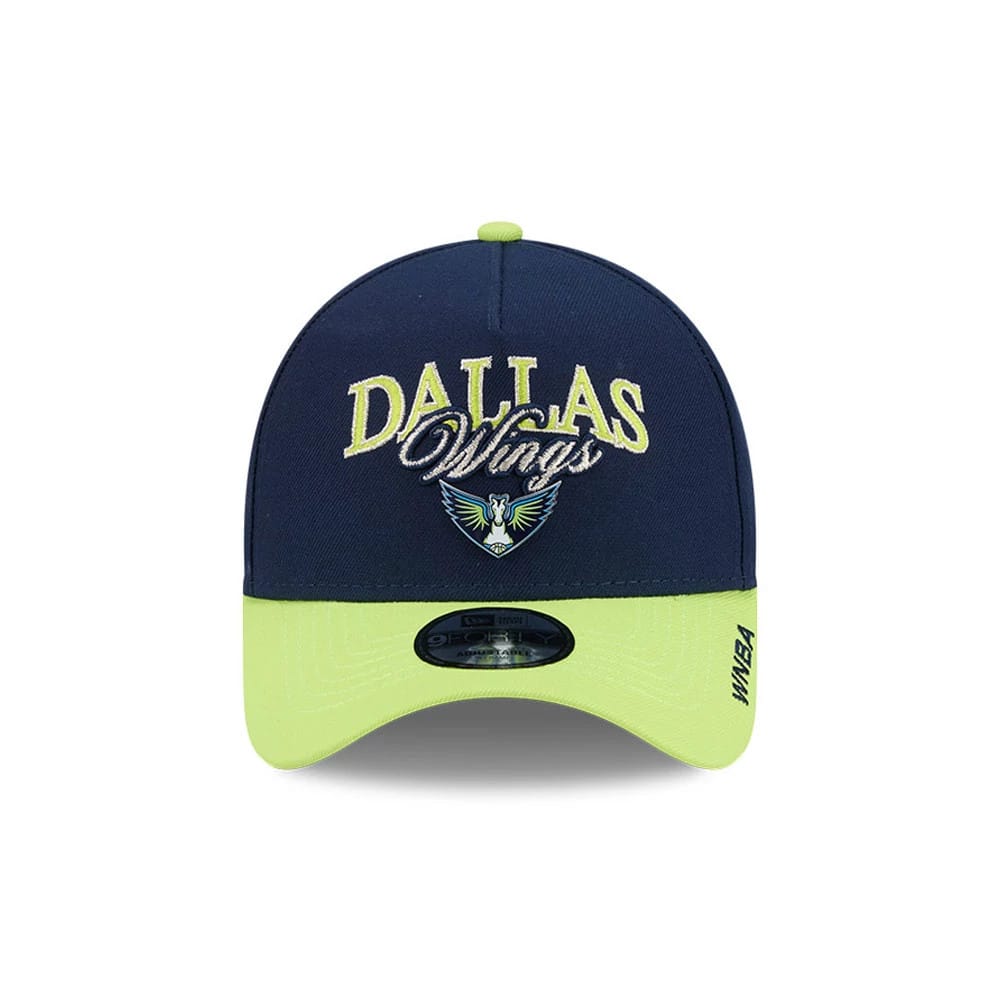 Pictured is this WNBA Tip Off 2026 Dallas Wings 9FORTY A-Frame cap in navy. 2