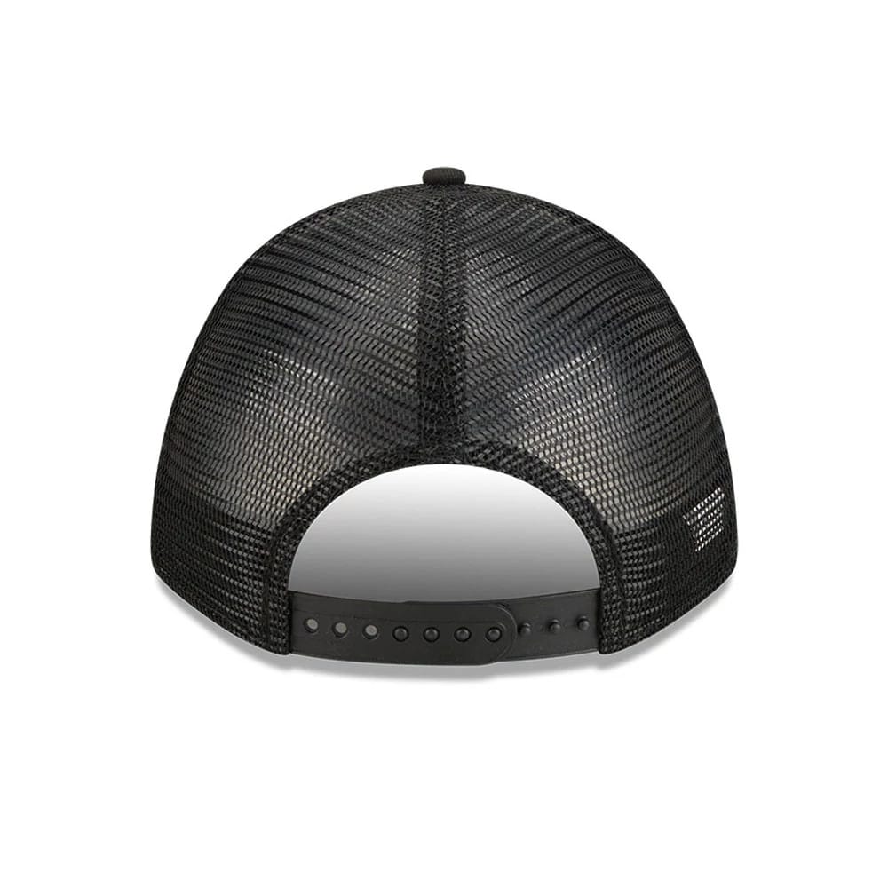 Pictured is this NHL Stanley Cup Champions Toronto Maple Leafs 9FORTY M-Crown A-Frame Trucker Adjustable cap in black. 7