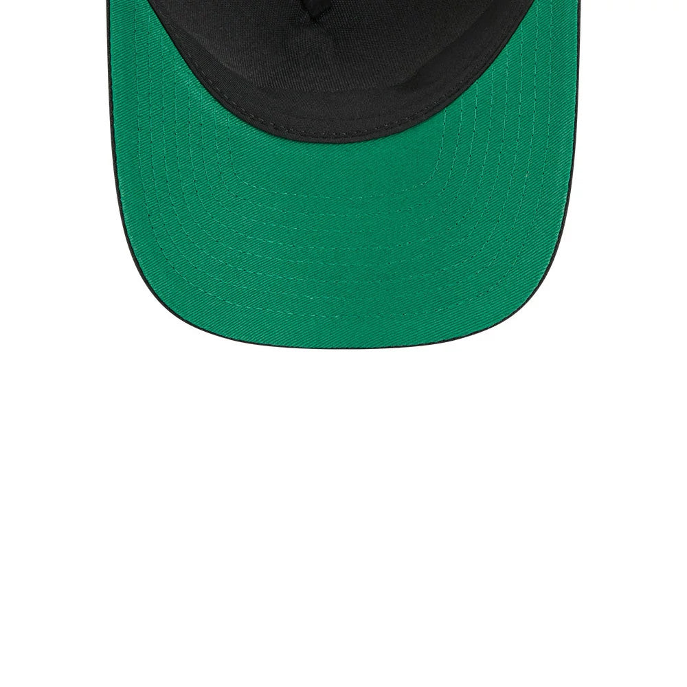 Pictured is this NHL Stanley Cup Champions Edmonton Oilers 9FORTY M-Crown A-Frame Trucker Adjustable cap in black. 2