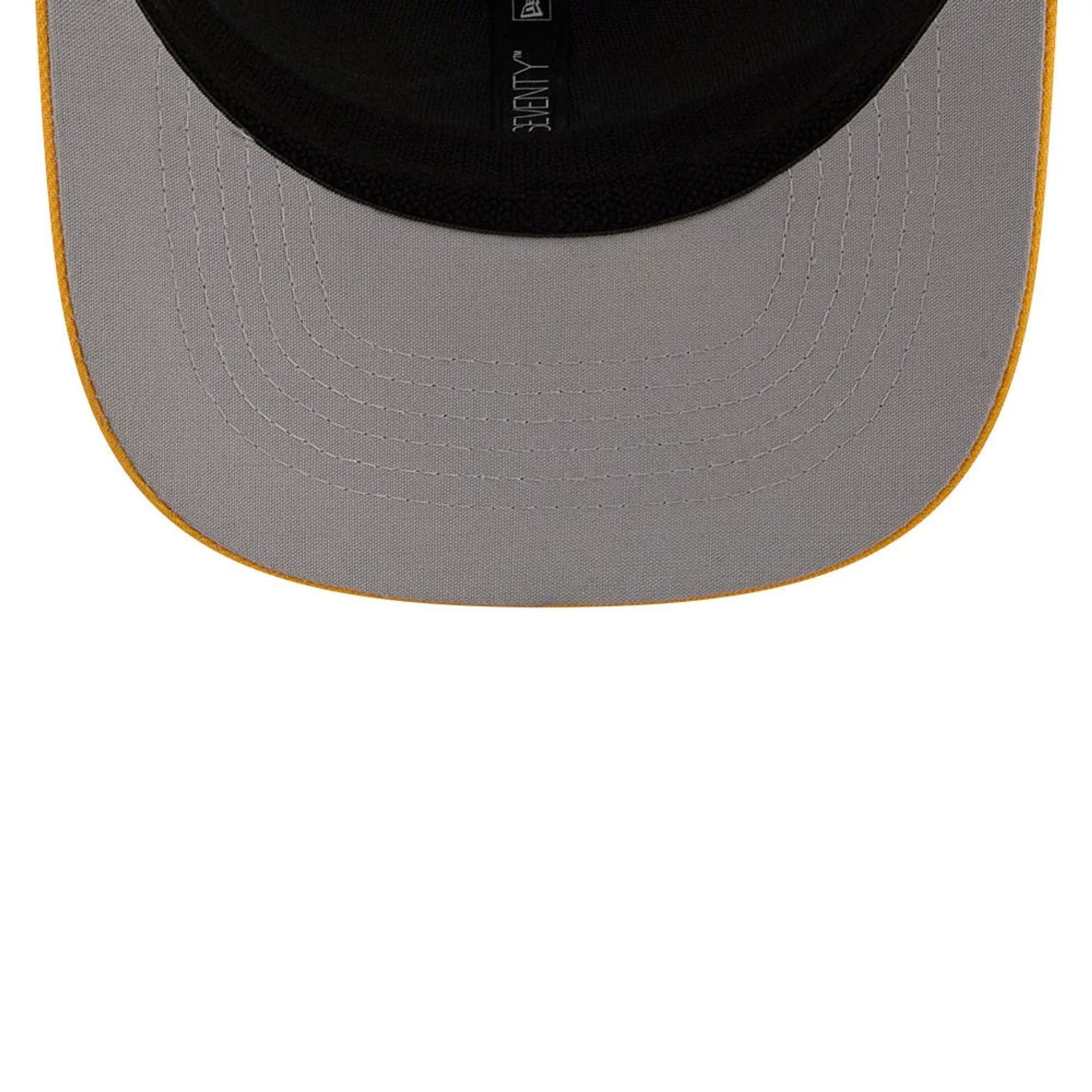 Pictured is this MiLB La Copa 2026 Akron Rubber Ducks 9SEVENTY Stretch Snap cap in dark yellow. 2